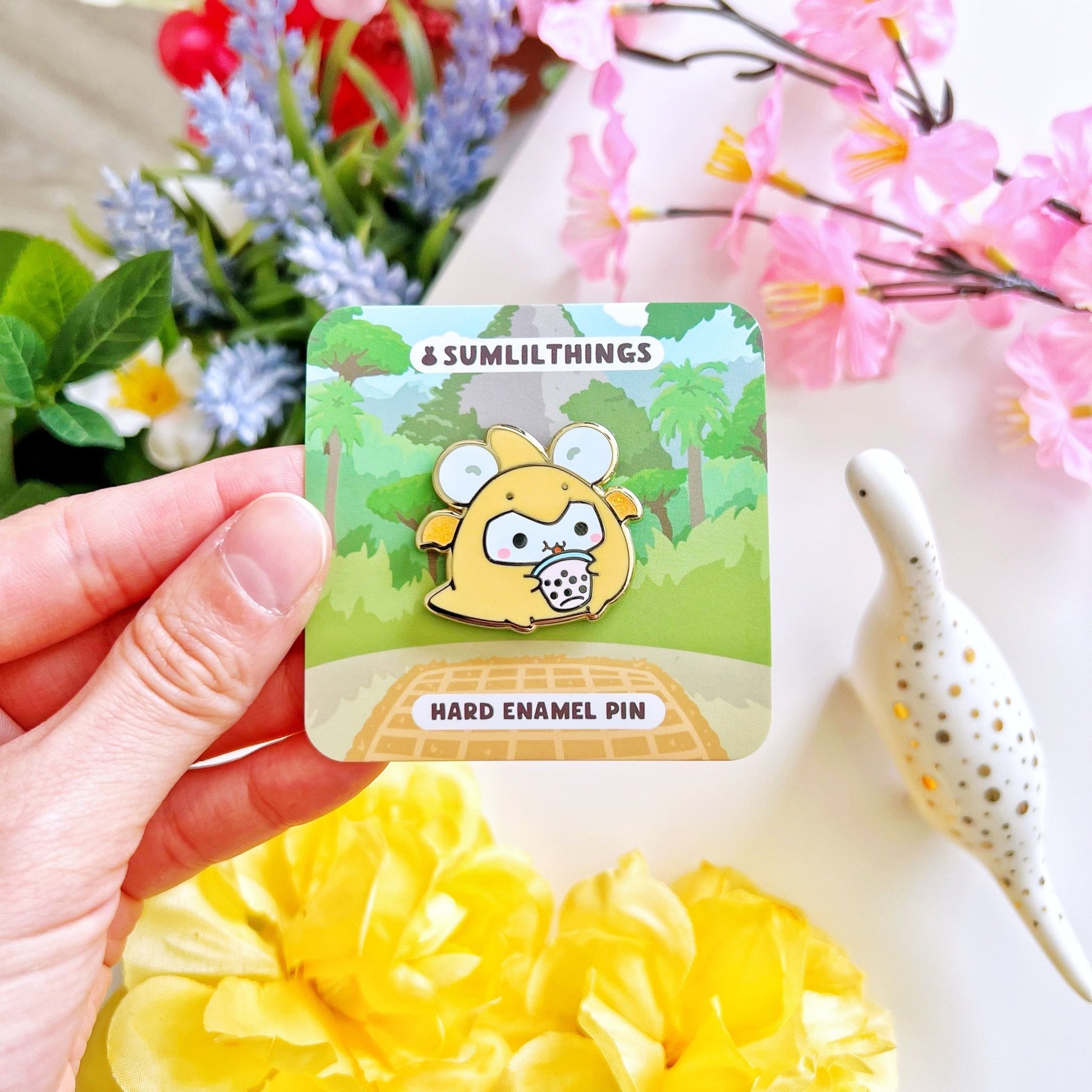 Enamel Pin - Lil' Pterodactyl (Oatmeal) - SumLilThings