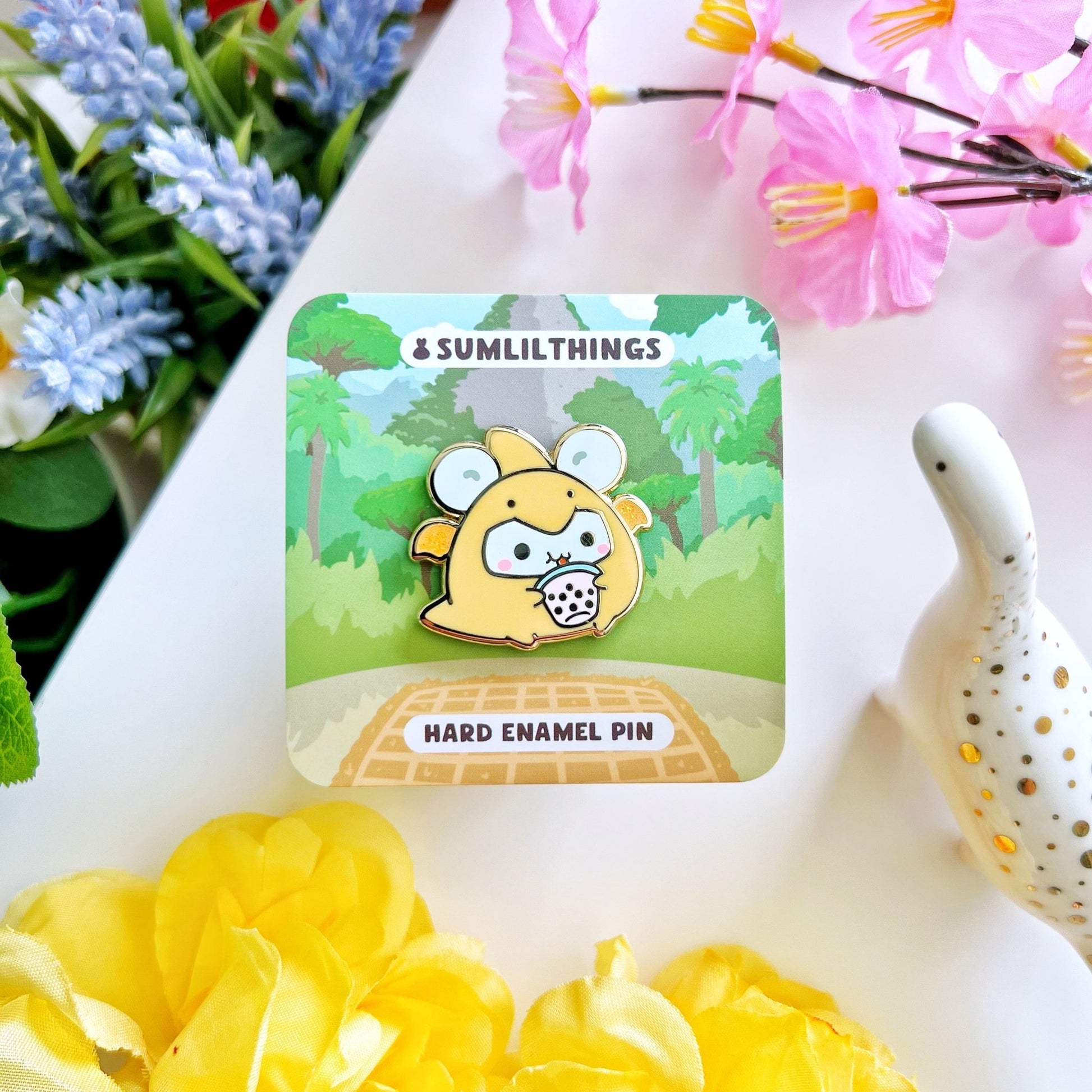 Enamel Pin - Lil' Pterodactyl (Oatmeal) - SumLilThings