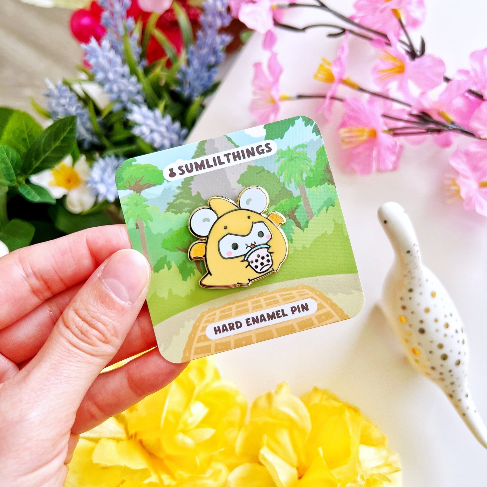 Enamel Pin - Lil' Pterodactyl (Oatmeal) - SumLilThings