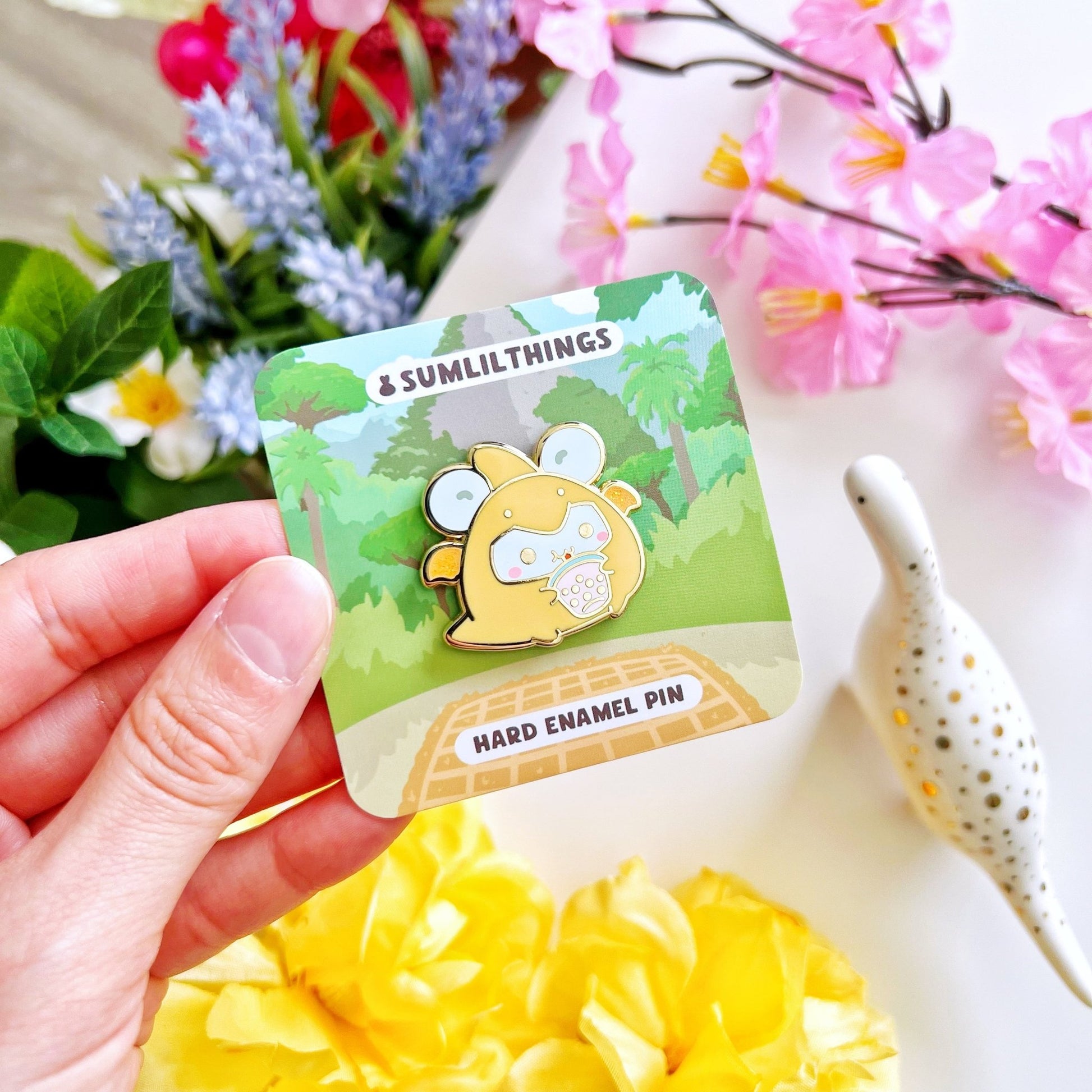 Enamel Pin - Lil' Pterodactyl (Oatmeal) - SumLilThings