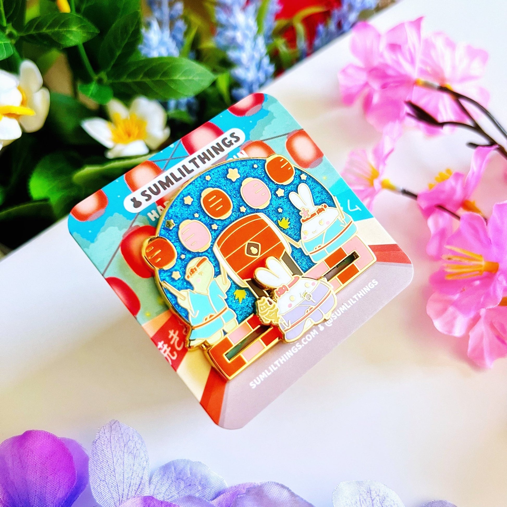 Enamel Pin - Lil' Taiko Performance (Interactive Slider) - SumLilThings