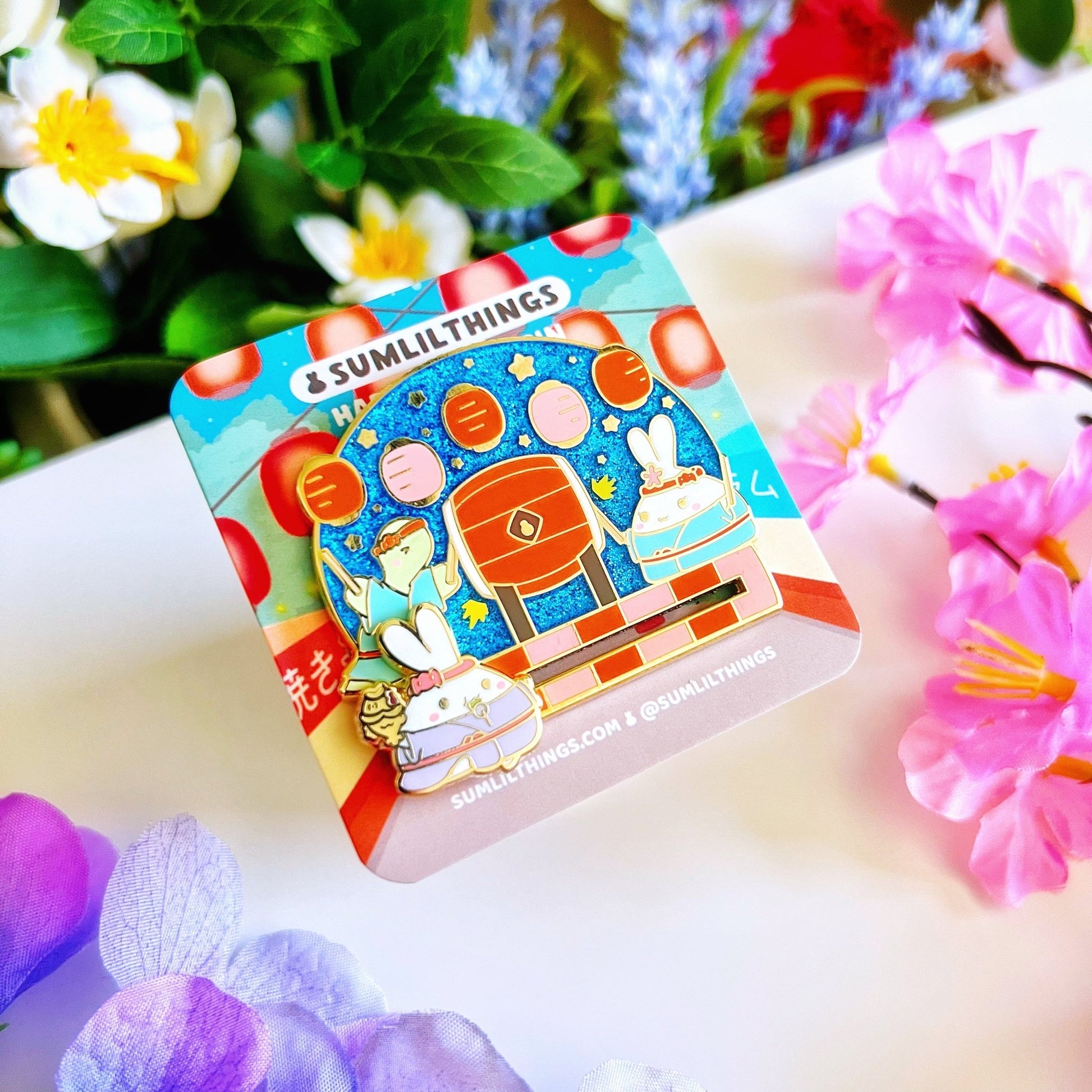 Enamel Pin - Lil' Taiko Performance (Interactive Slider) - SumLilThings