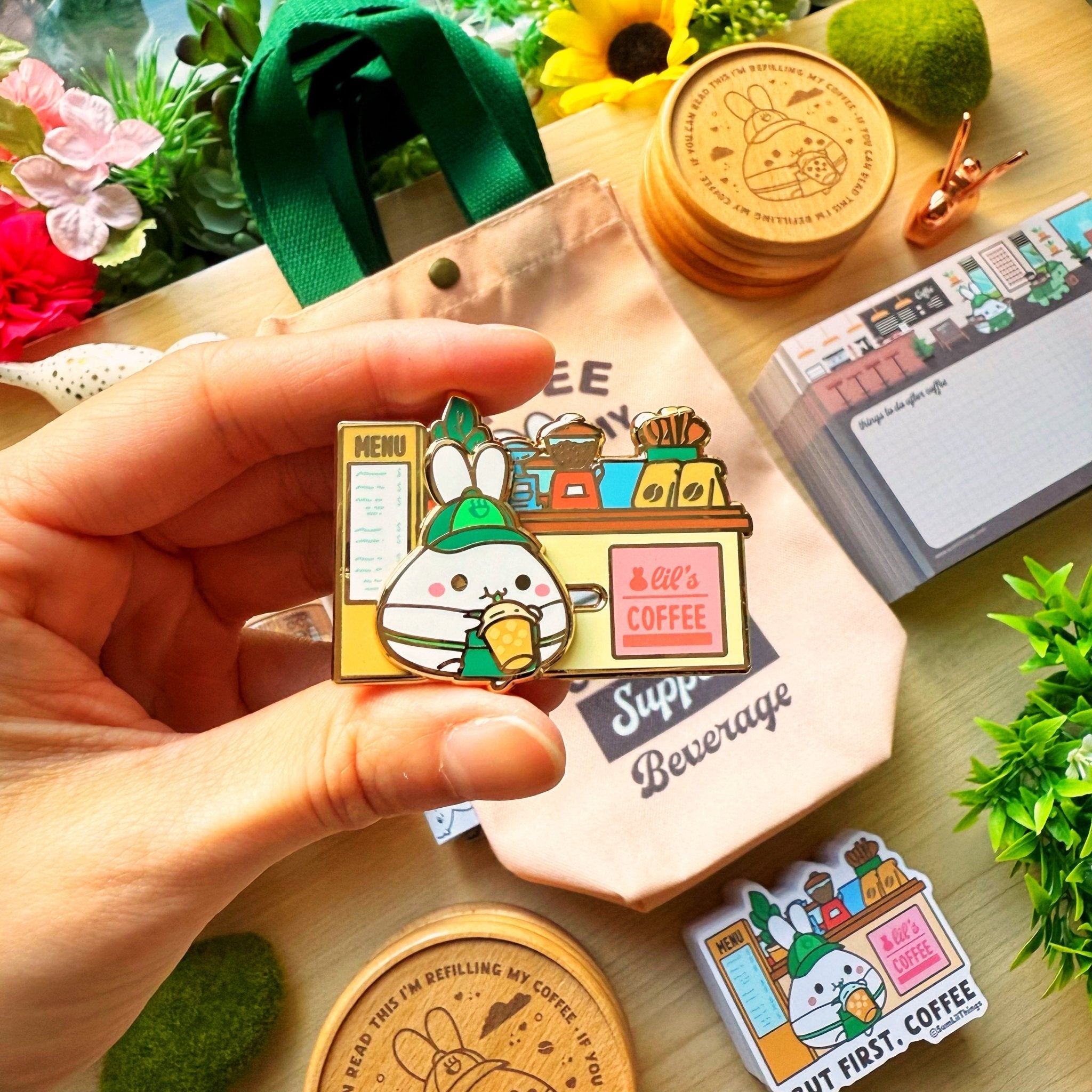 Enamel Pin - Lil's Coffee Shop (Interactive Slider) - SumLilThings