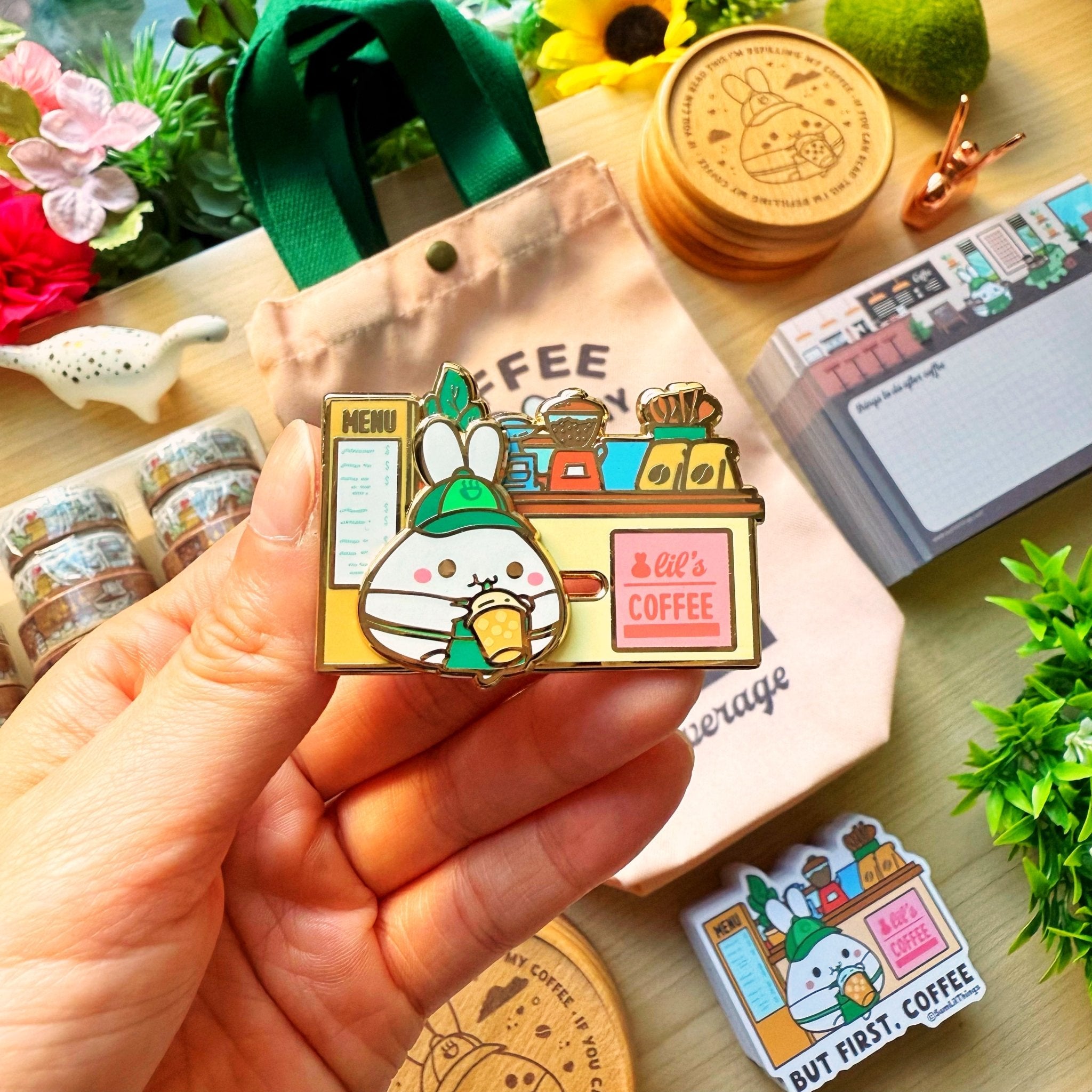 Enamel Pin - Lil's Coffee Shop (Interactive Slider) - SumLilThings