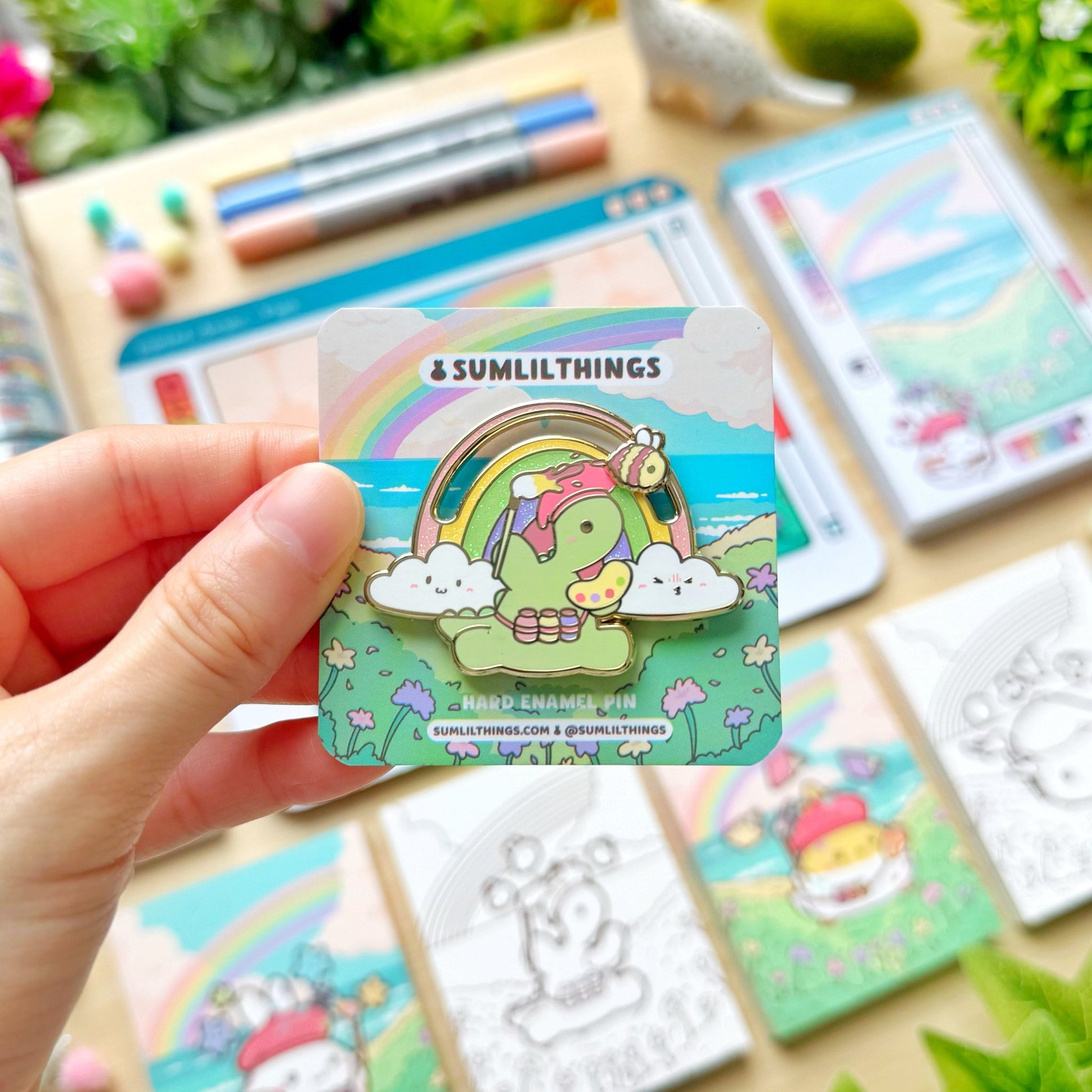 Enamel Pin - Nohnoh the Artist (Interactive Slider) - SumLilThings