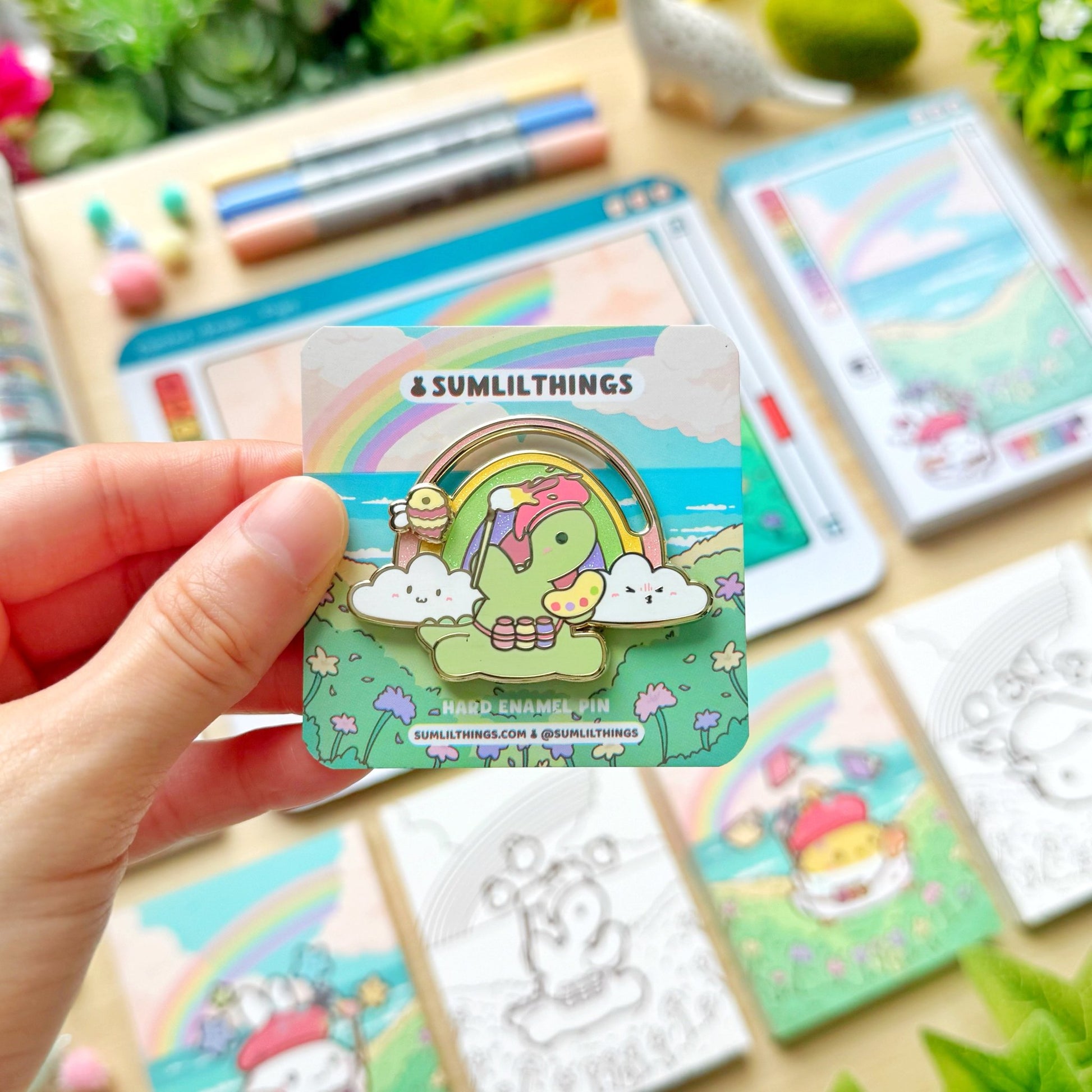 Enamel Pin - Nohnoh the Artist (Interactive Slider) - SumLilThings