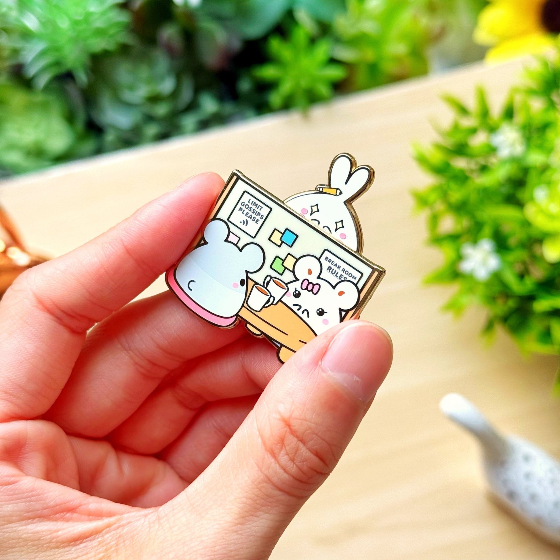 Enamel Pin - Office Gossip (Interactive) - SumLilThings