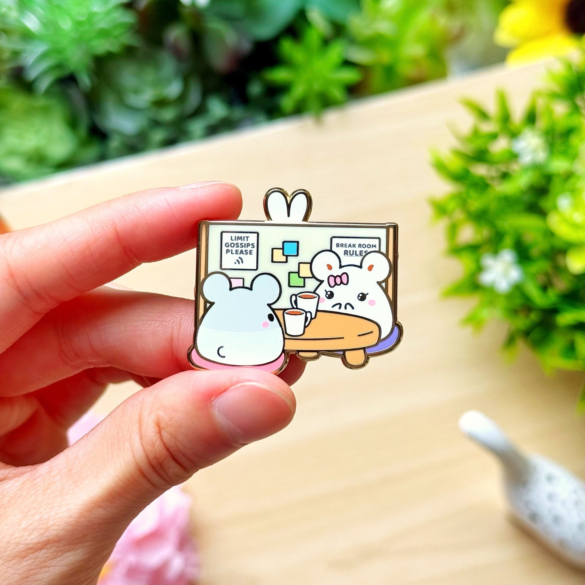 Enamel Pin - Office Gossip (Interactive) - SumLilThings