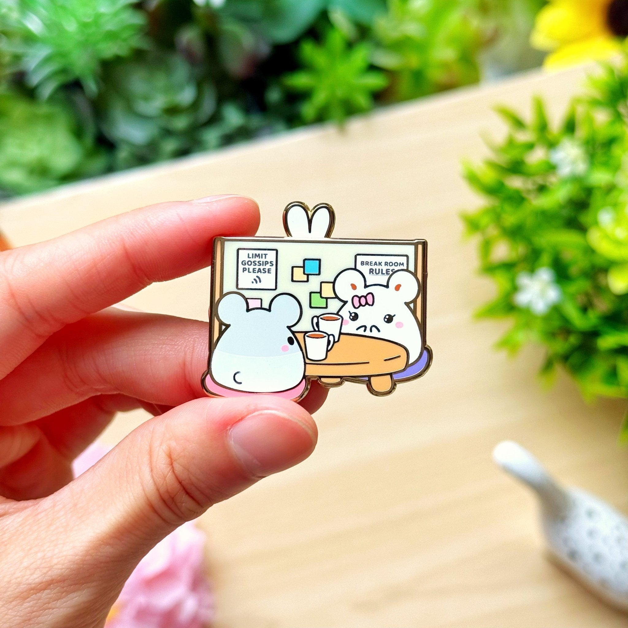 Enamel Pin - Office Gossip (Interactive) - SumLilThings