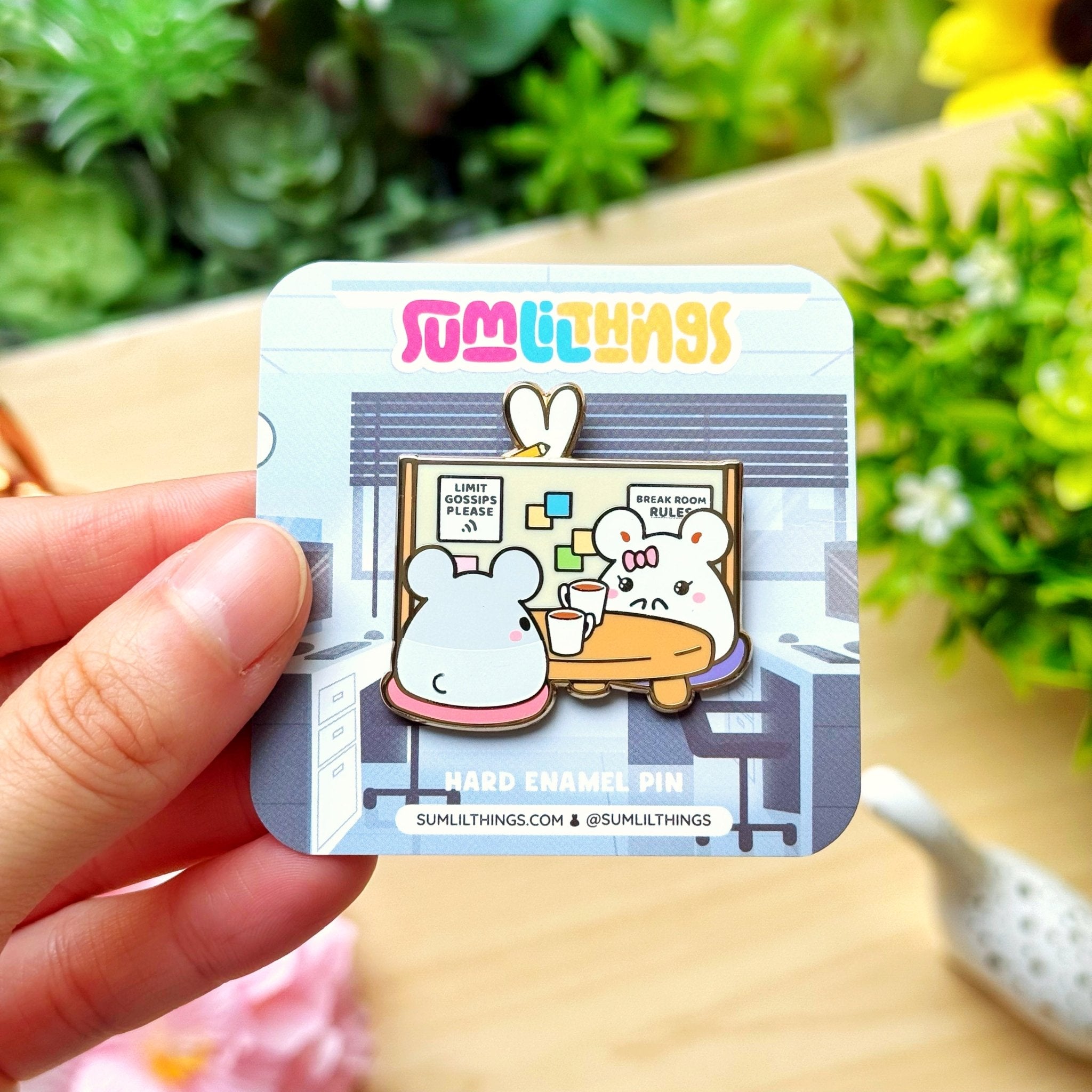 Enamel Pin - Office Gossip (Interactive) - SumLilThings