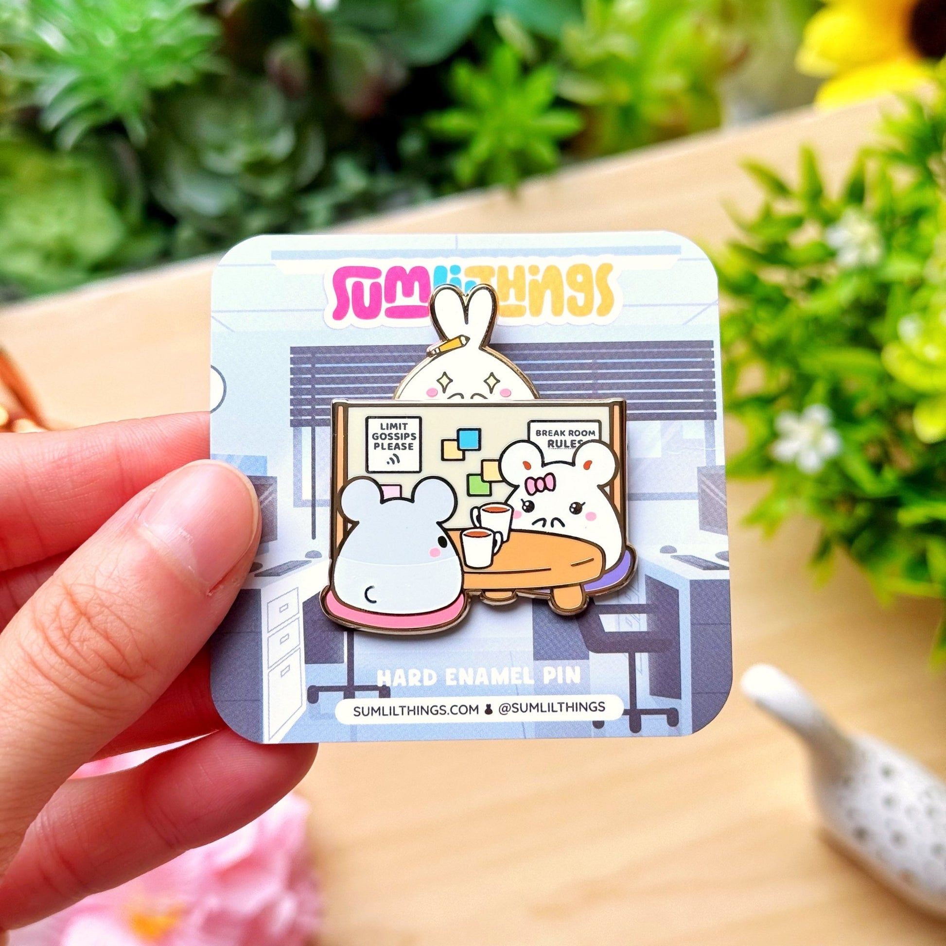 Enamel Pin - Office Gossip (Interactive) - SumLilThings