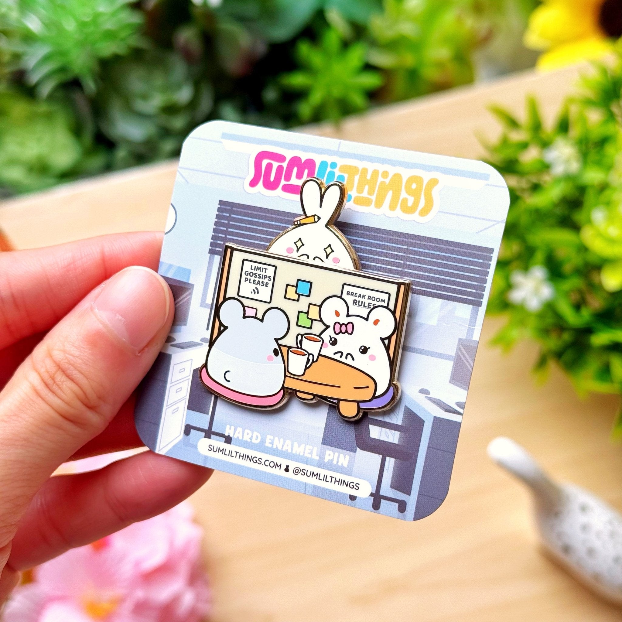 Enamel Pin - Office Gossip (Interactive) - SumLilThings