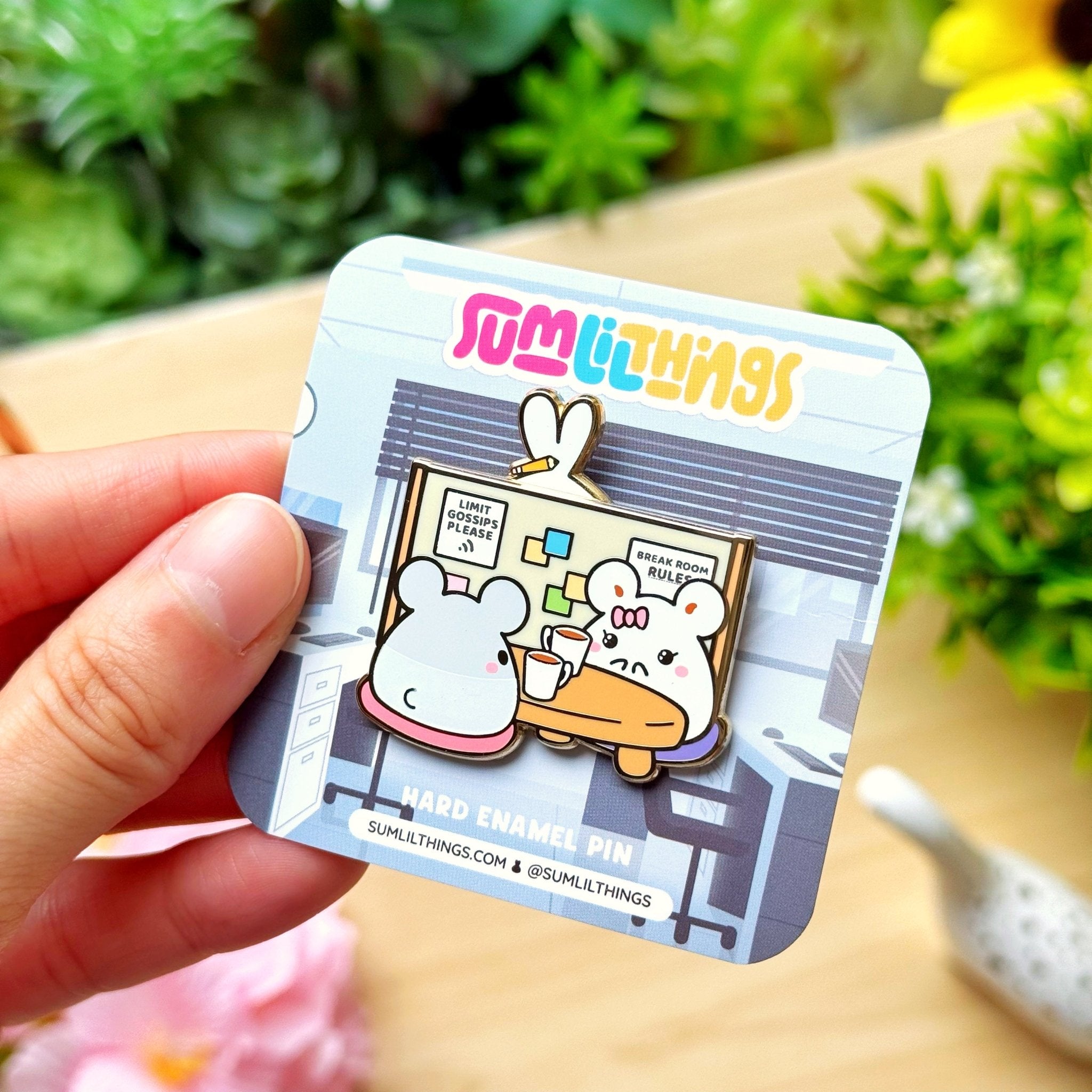 Enamel Pin - Office Gossip (Interactive) - SumLilThings