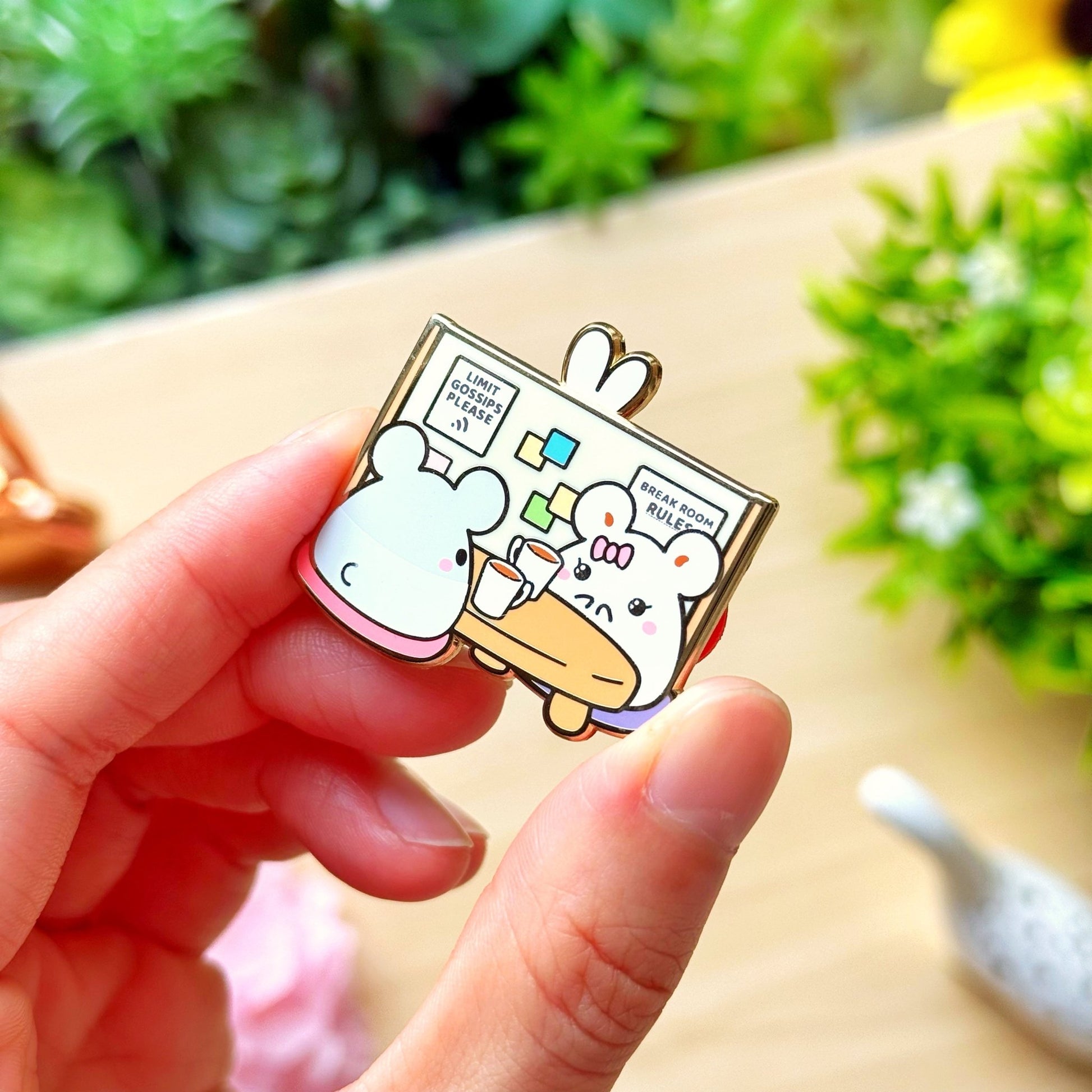 Enamel Pin - Office Gossip (Interactive) - SumLilThings