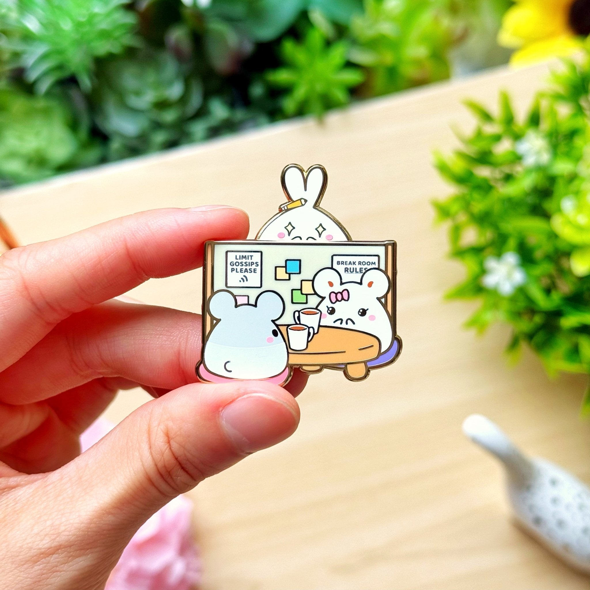 Enamel Pin - Office Gossip (Interactive) - SumLilThings