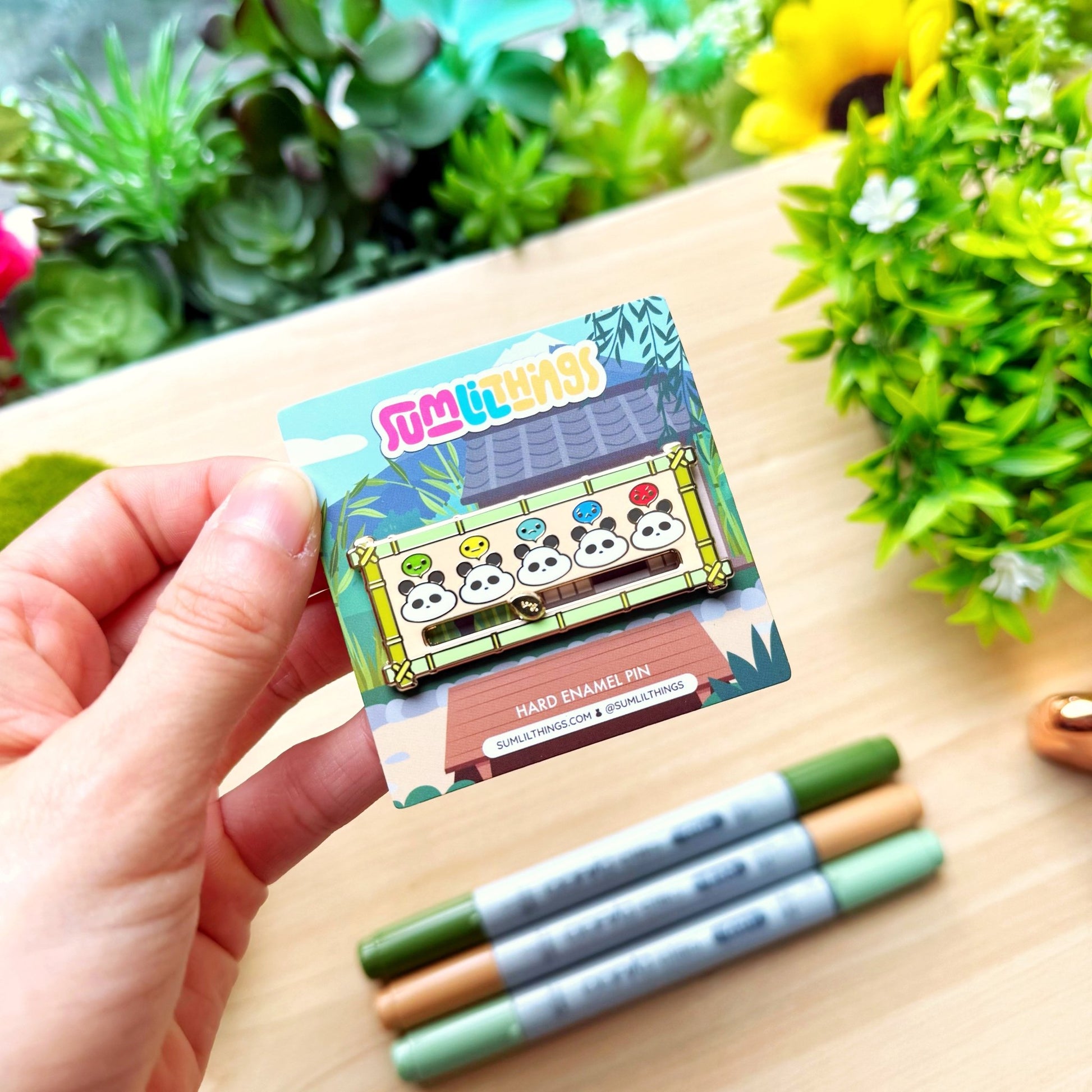 Enamel Pin - Panda Mood Slider (Interactive) - SumLilThings