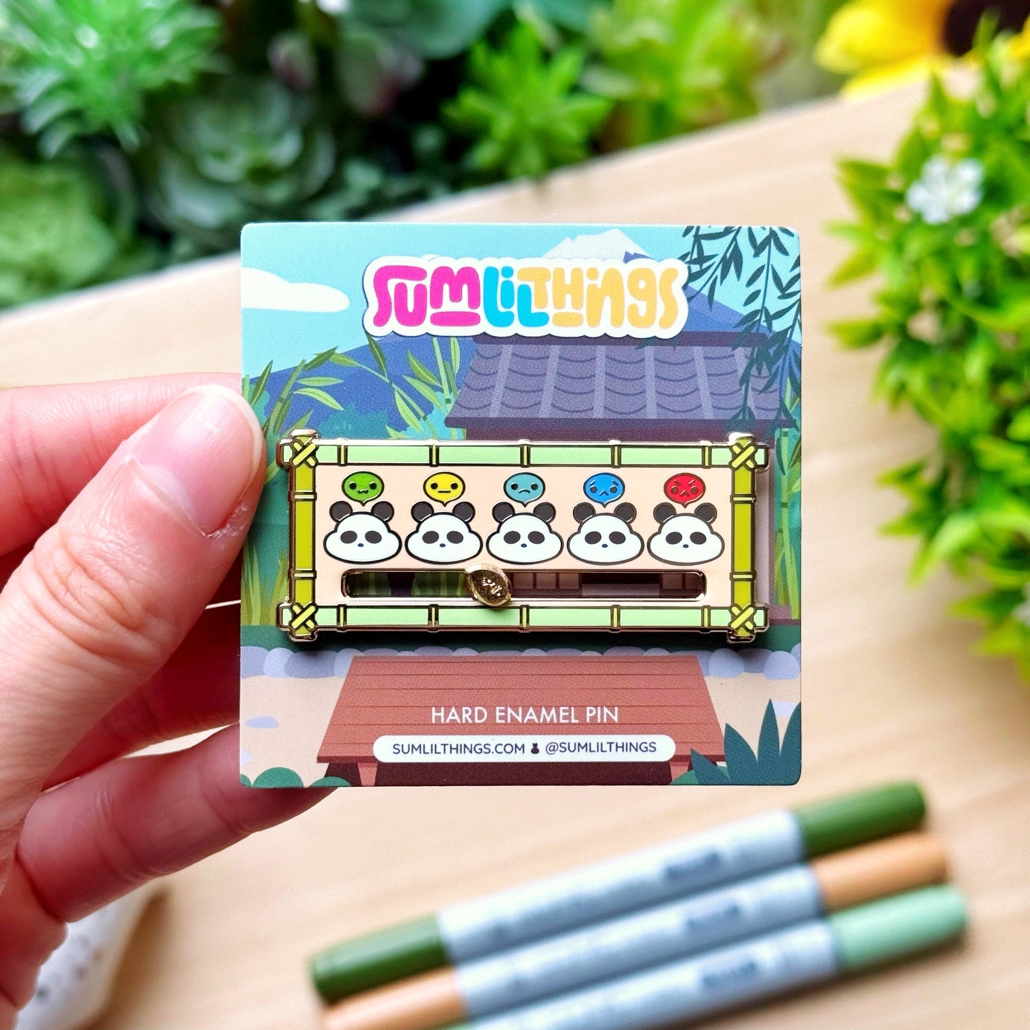 Enamel Pin - Panda Mood Slider (Interactive) - SumLilThings