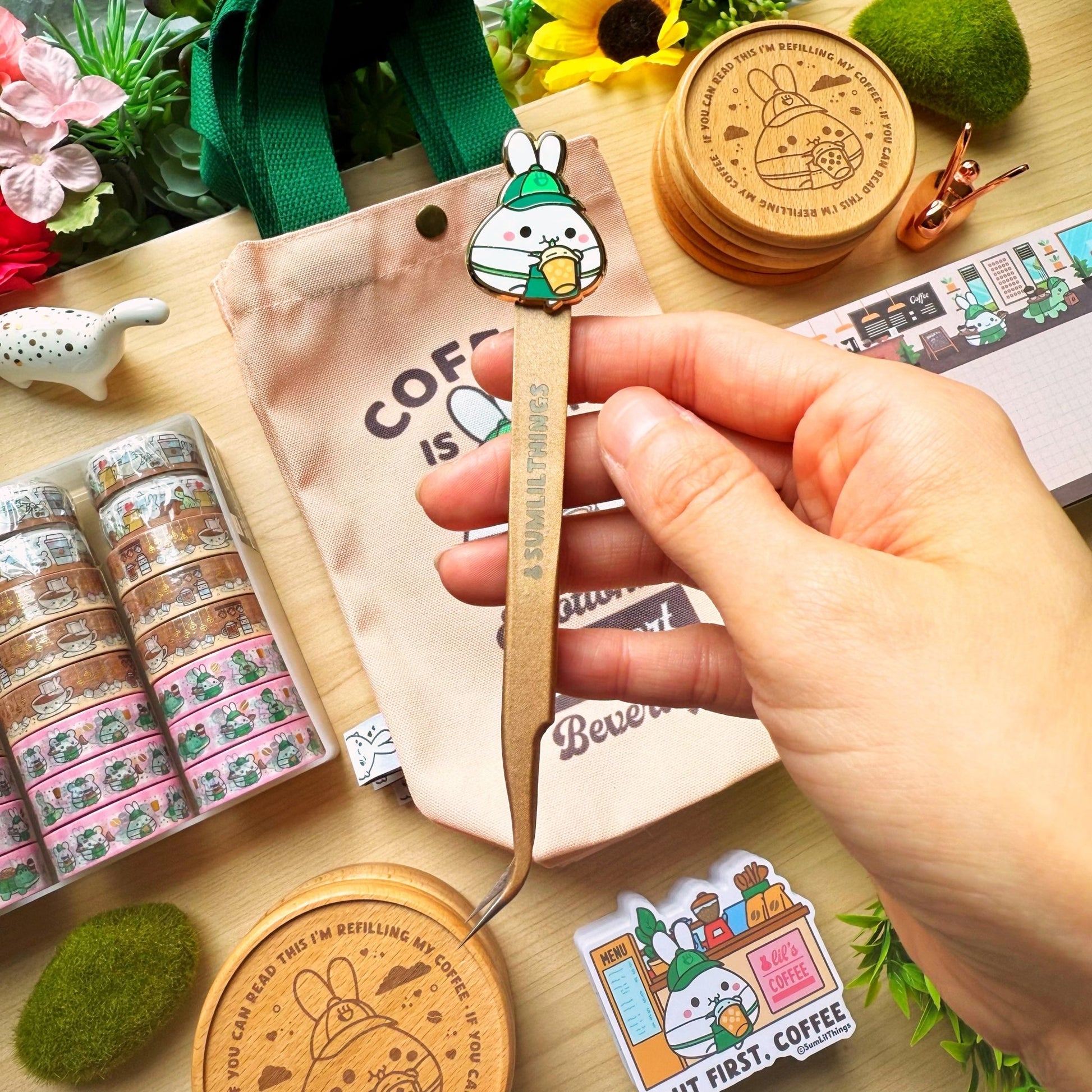 Enamel Tweezer - Lil' Coffee Run (Fine Point) - SumLilThings