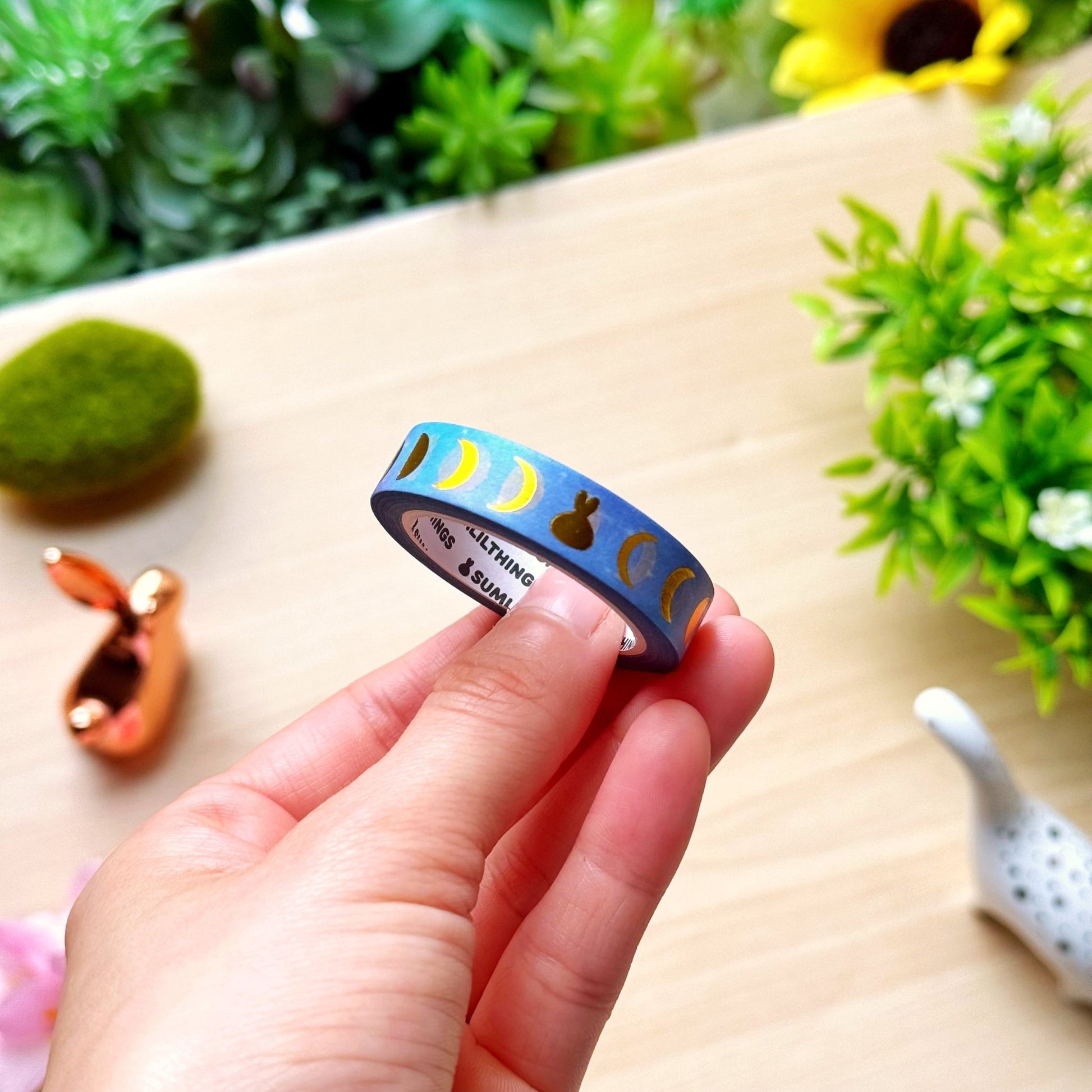 [GIFT] Washi Tape - Lil' Moon Phase (10mm) - Gold Foil - SumLilThings