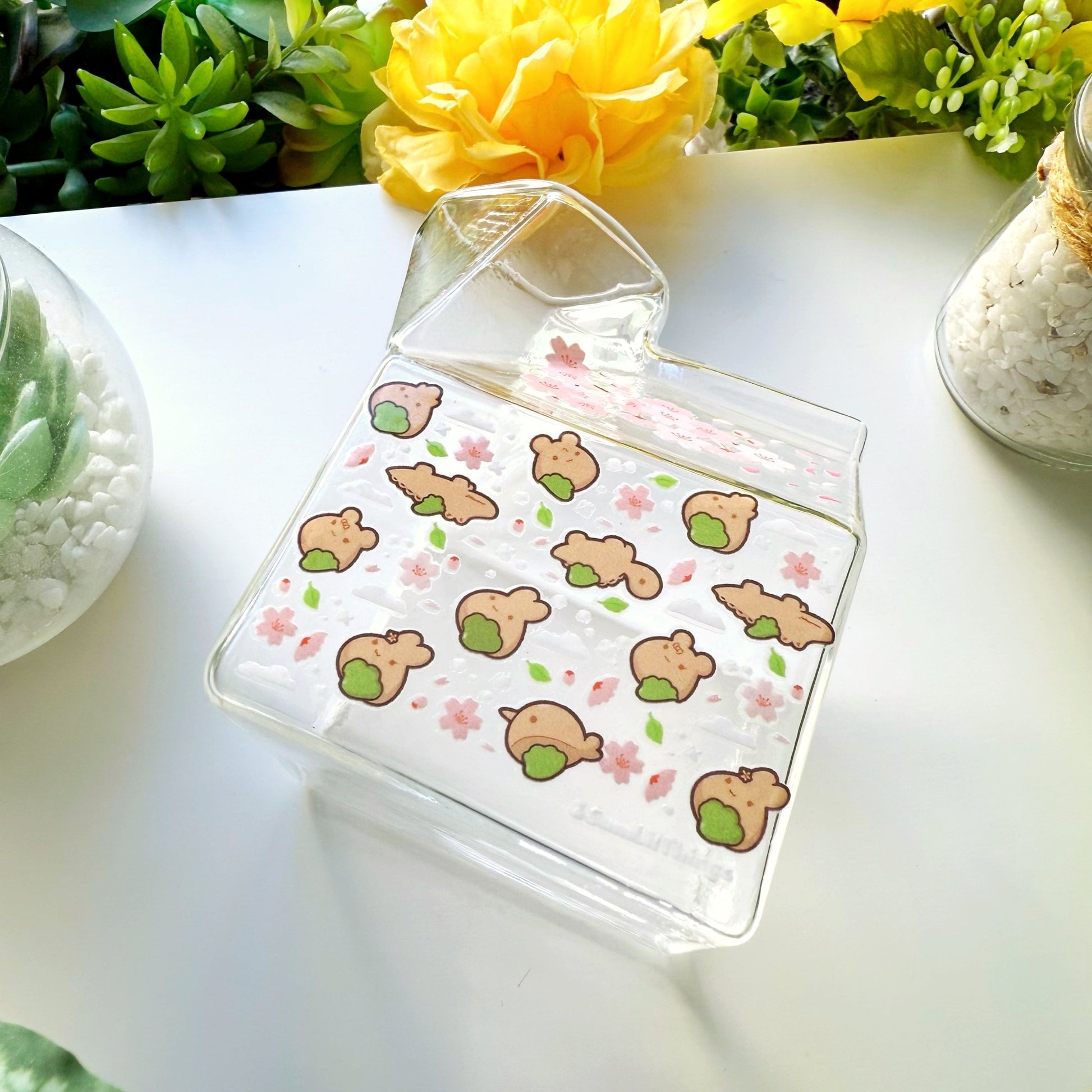 Glass Milk Carton - Matcha Cookies - SumLilThings