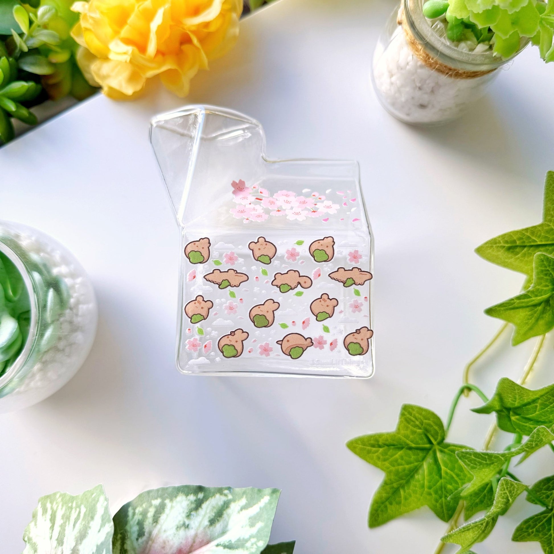 Glass Milk Carton - Matcha Cookies - SumLilThings