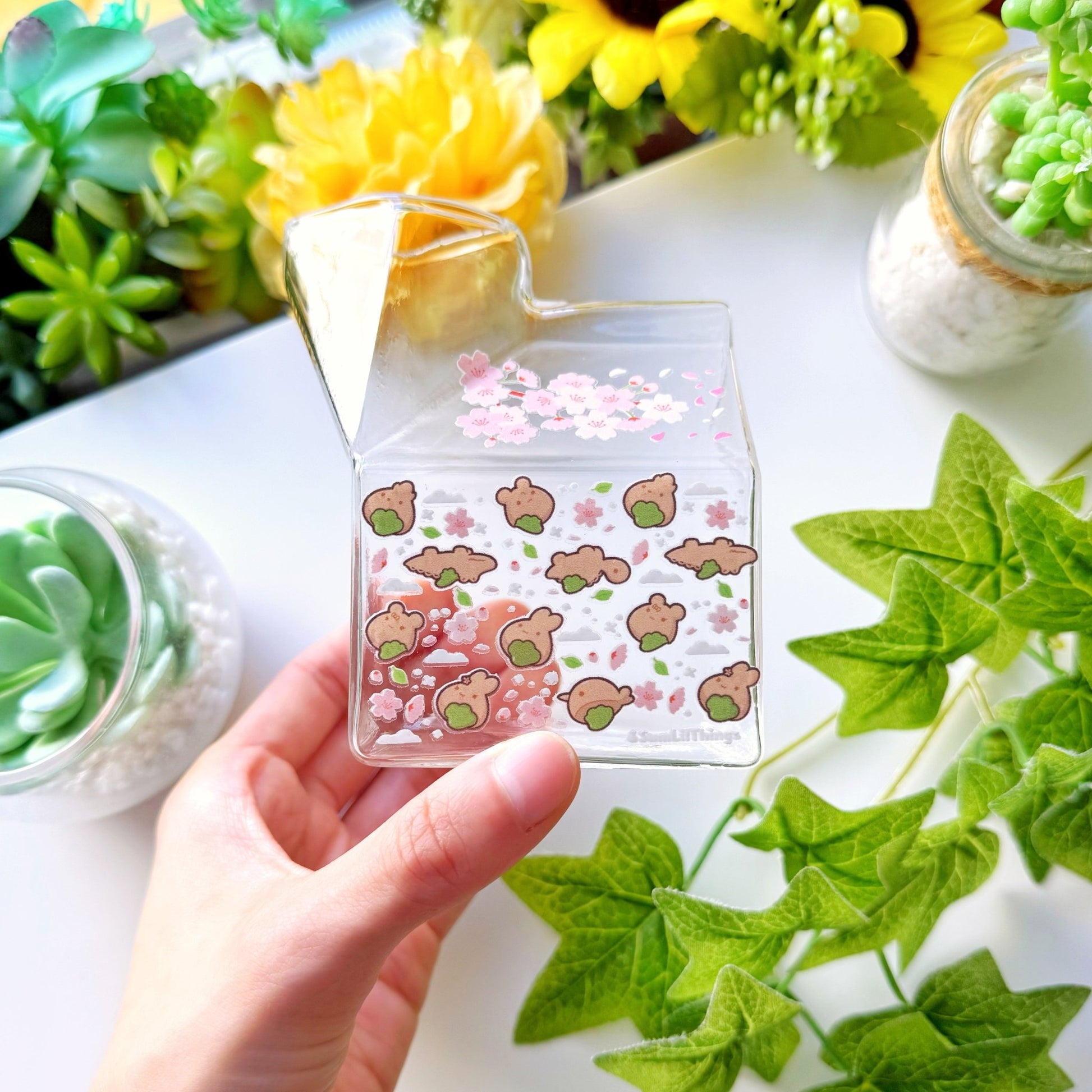 Glass Milk Carton - Matcha Cookies - SumLilThings