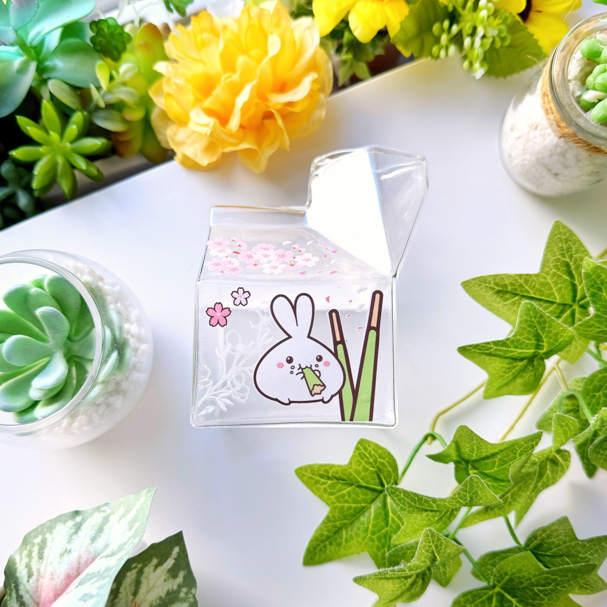 Glass Milk Carton - Matcha Pocky - SumLilThings