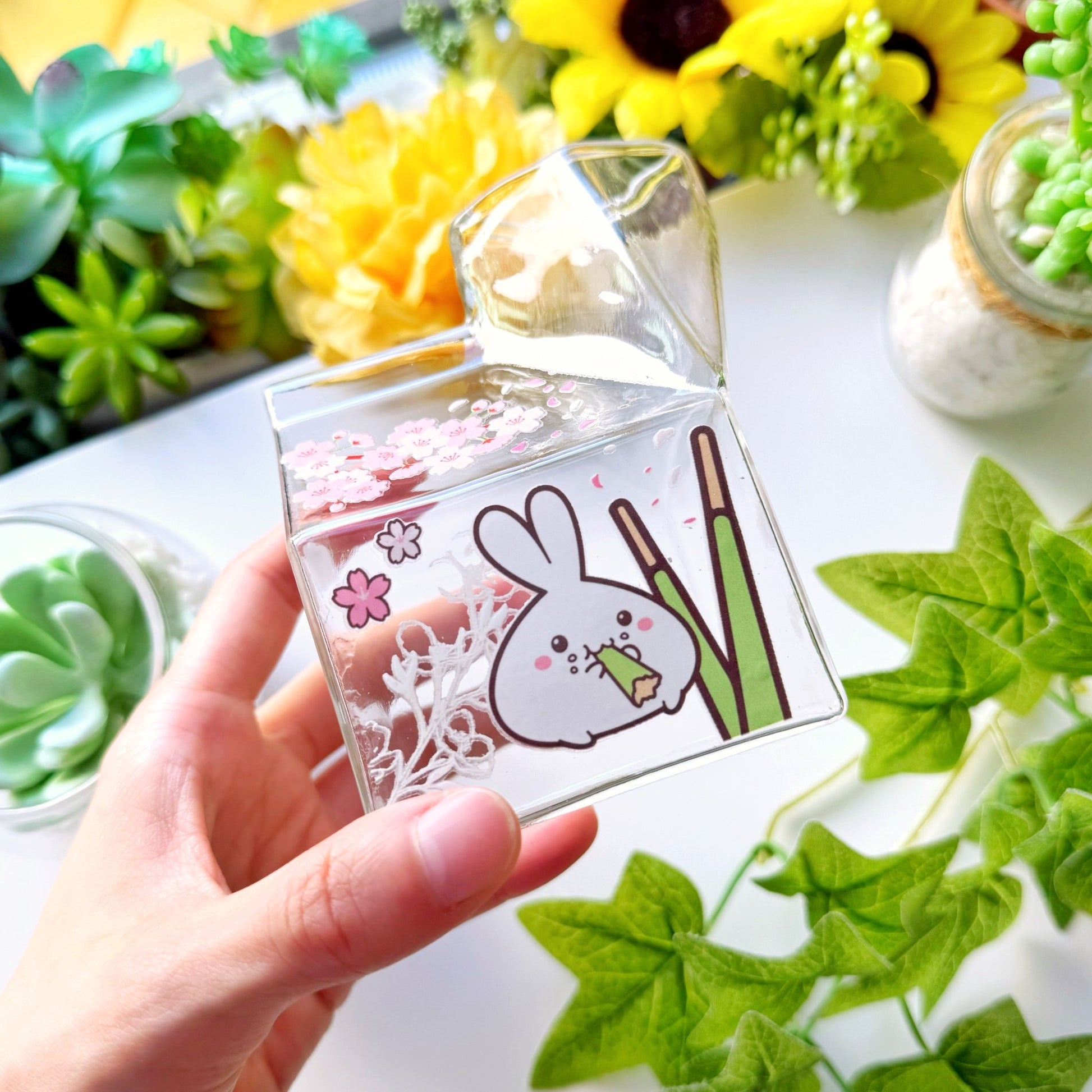 Glass Milk Carton - Matcha Pocky - SumLilThings