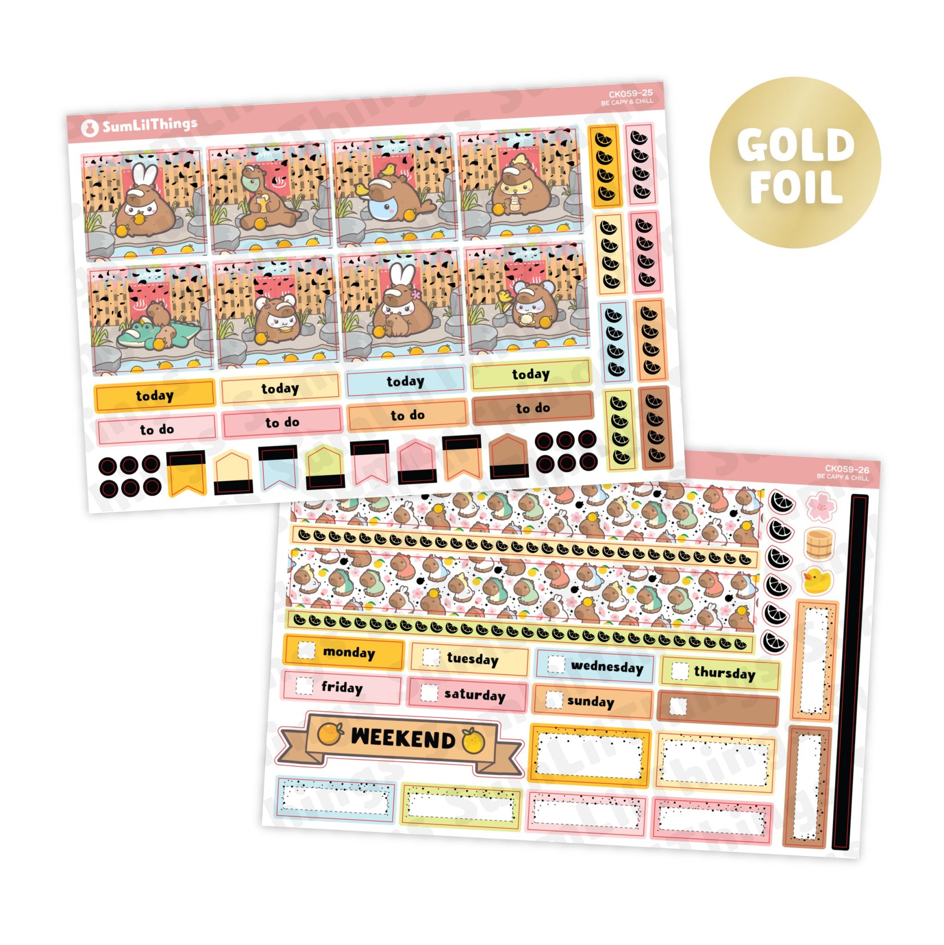 Hobonichi COUSIN - Be Capy & Chill - Holo Gold - SumLilThings