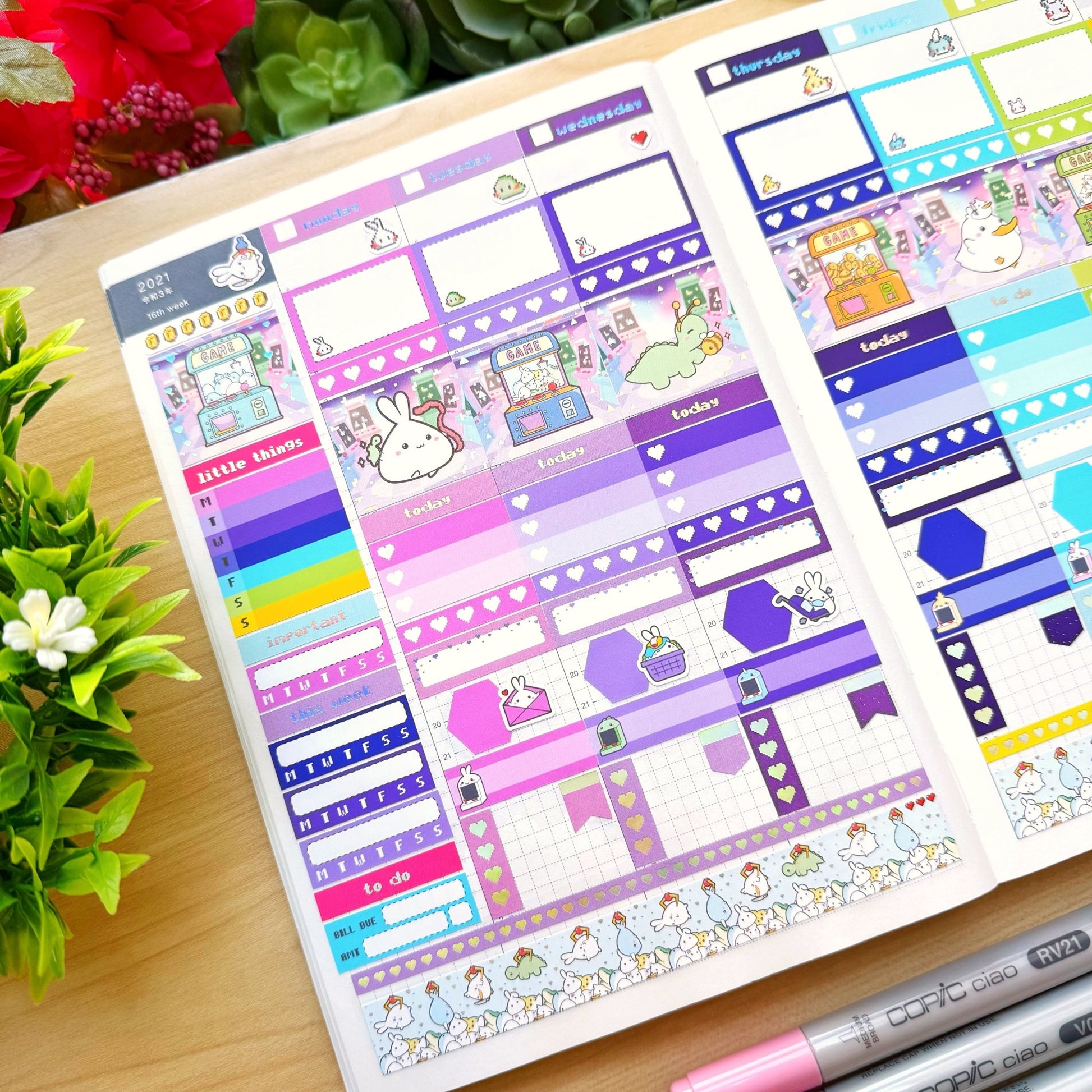 Hobonichi COUSIN - Lil' Arcade Time - Holo Foil - SumLilThings