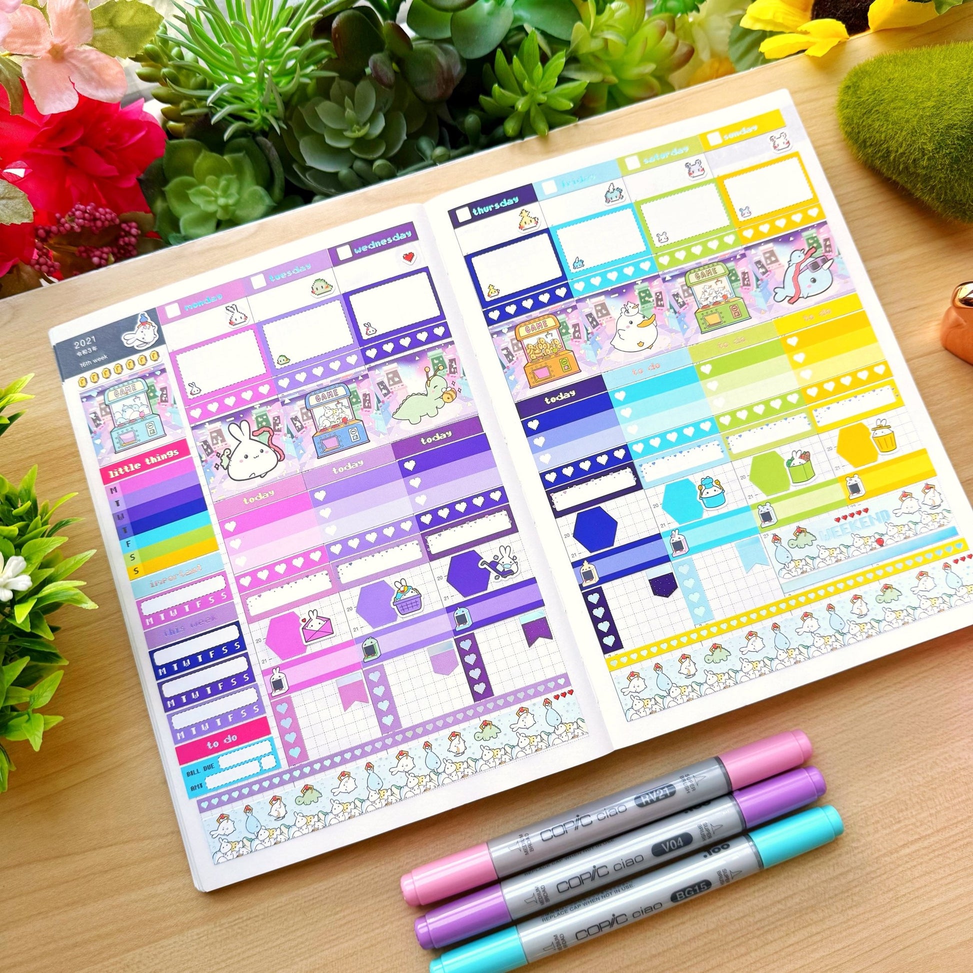 Hobonichi COUSIN - Lil' Arcade Time - Holo Foil - SumLilThings