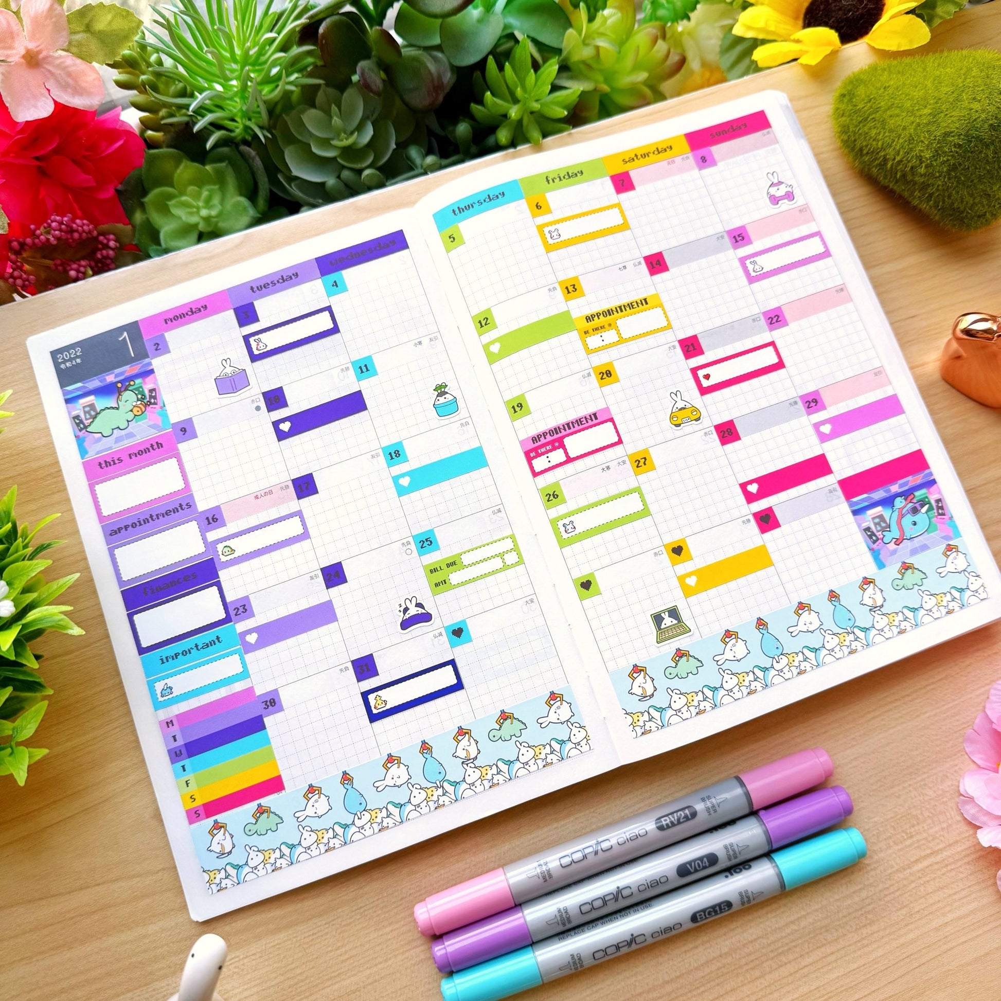 Hobonichi COUSIN - Lil' Arcade Time - Holo Foil - SumLilThings