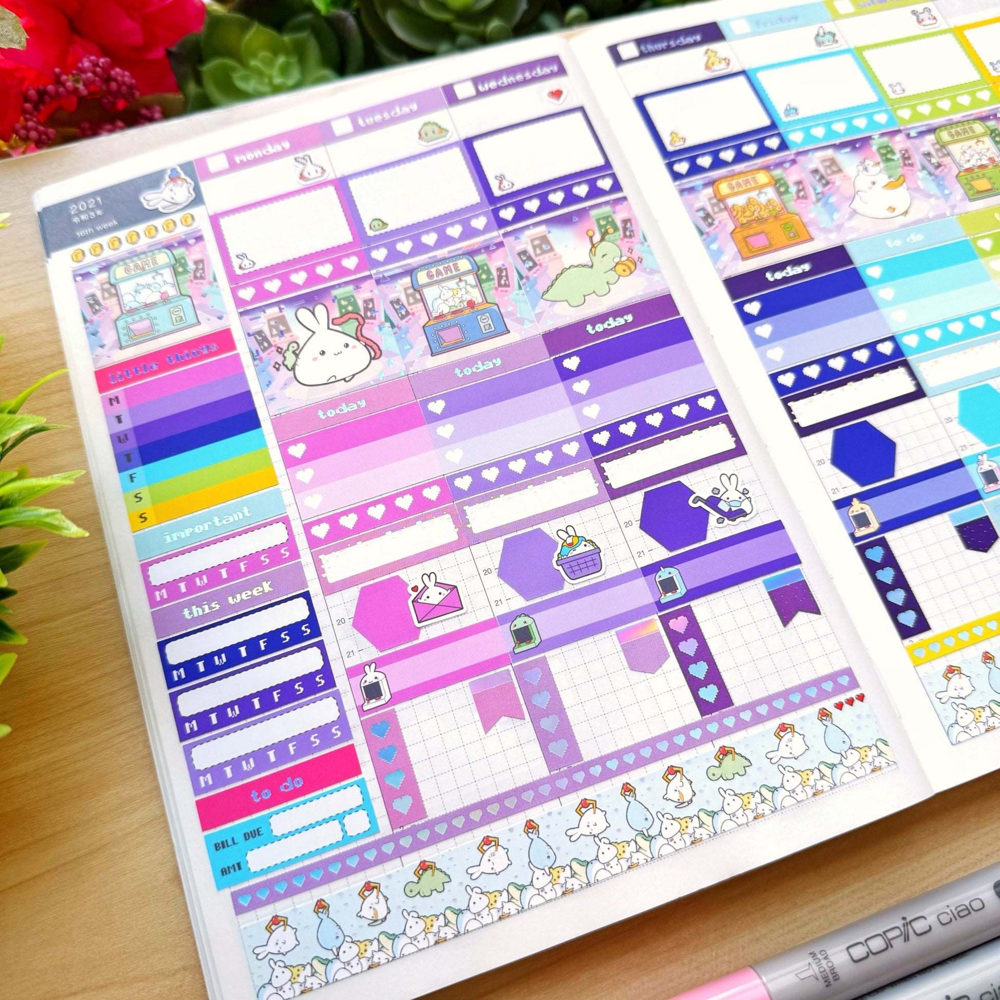 Hobonichi COUSIN - Lil' Arcade Time - Holo Foil - SumLilThings