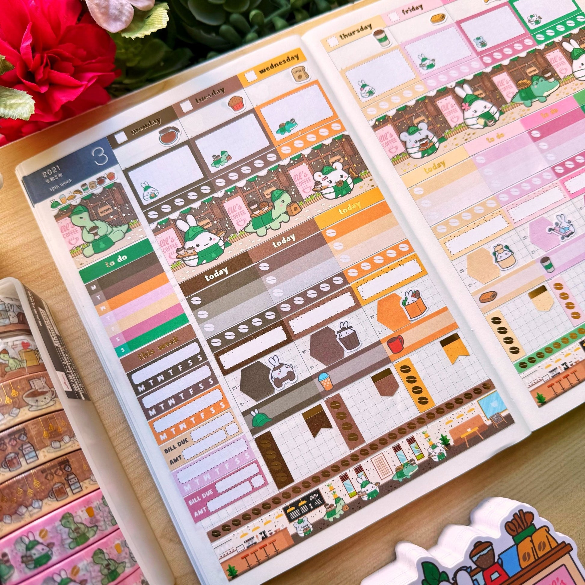 Hobonichi COUSIN - Lil' Coffee Shop - Gold Foil - SumLilThings