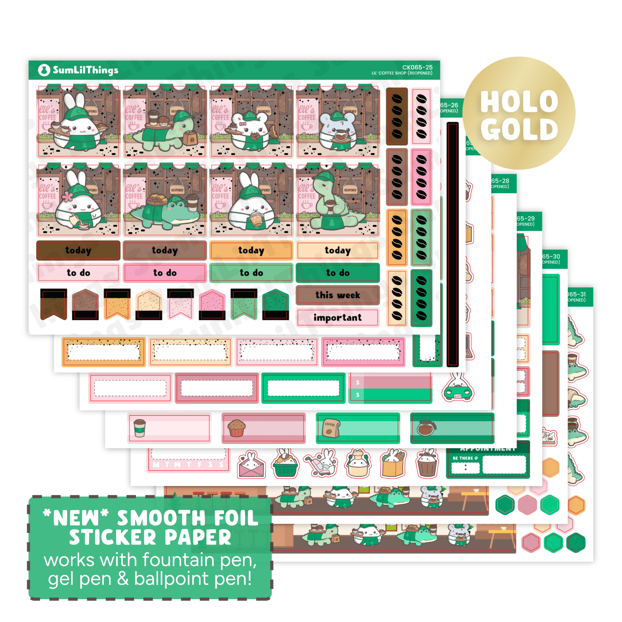 Hobonichi COUSIN - Lil' Coffee Shop - Gold Foil - SumLilThings