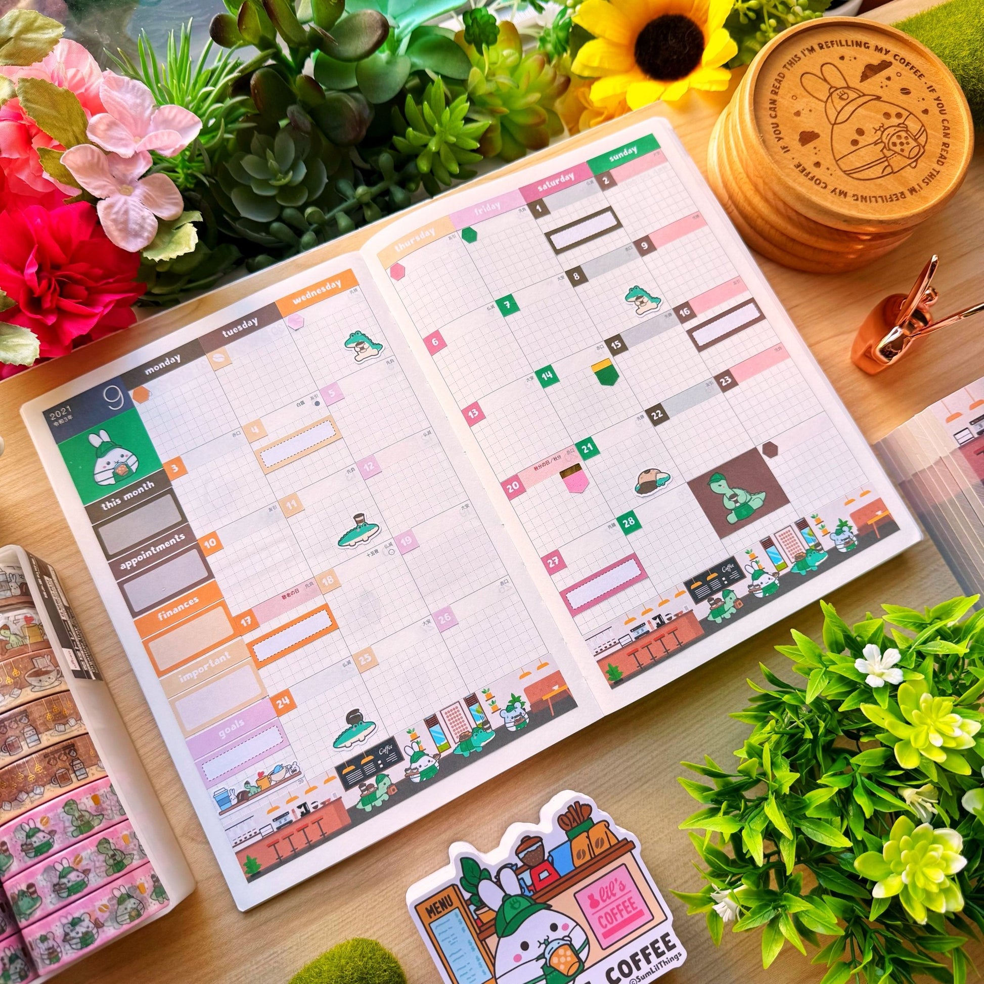 Hobonichi COUSIN - Lil' Coffee Shop - Gold Foil - SumLilThings