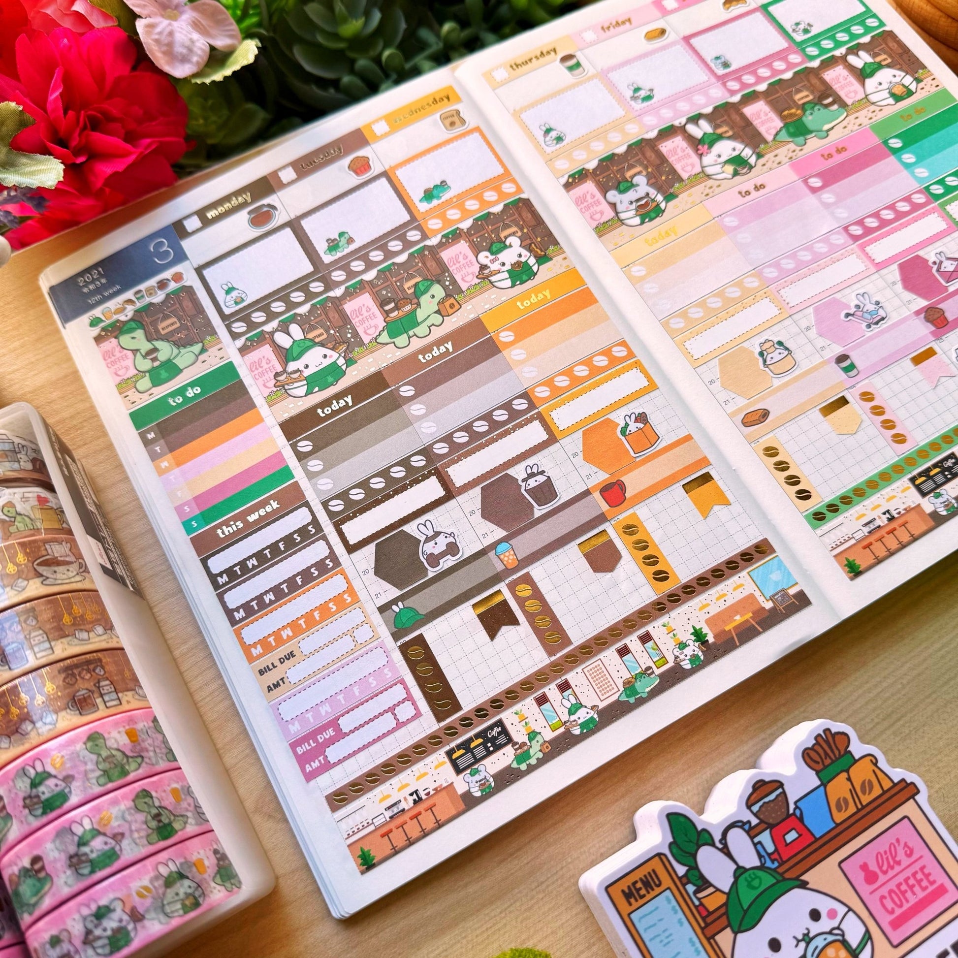 Hobonichi COUSIN - Lil' Coffee Shop - Gold Foil - SumLilThings