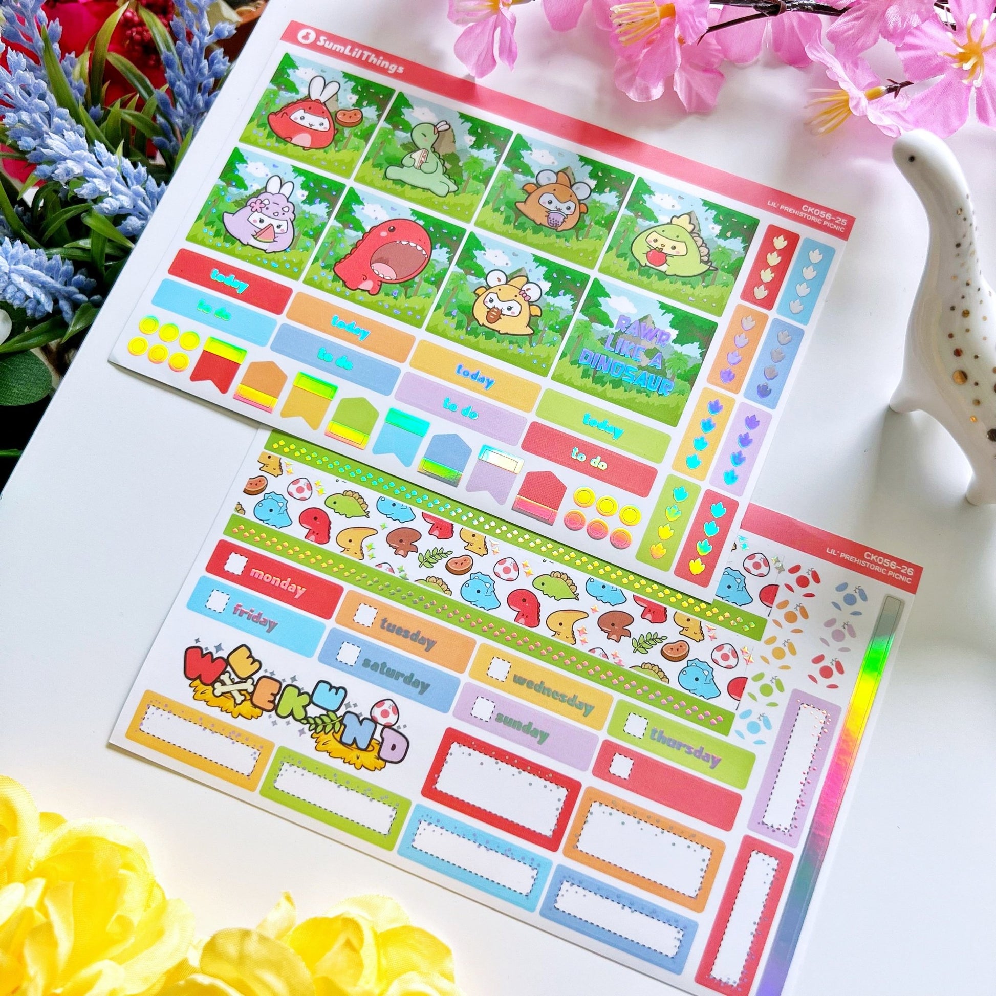 Hobonichi COUSIN - Lil' Dino Picnic- Holo Foil - SumLilThings