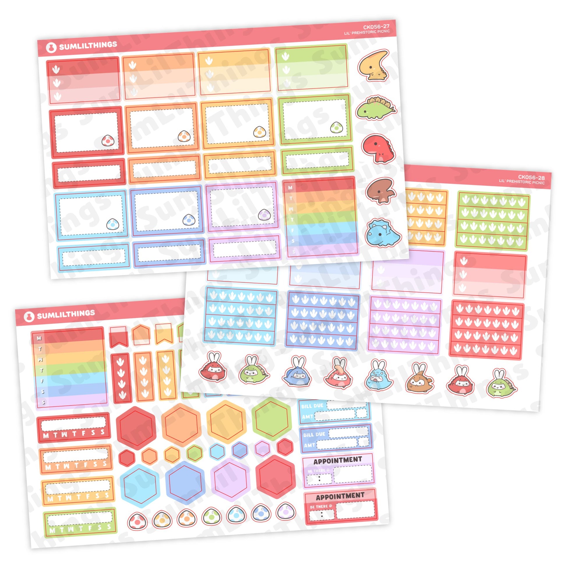 Hobonichi COUSIN - Lil' Dino Picnic- Holo Foil - SumLilThings