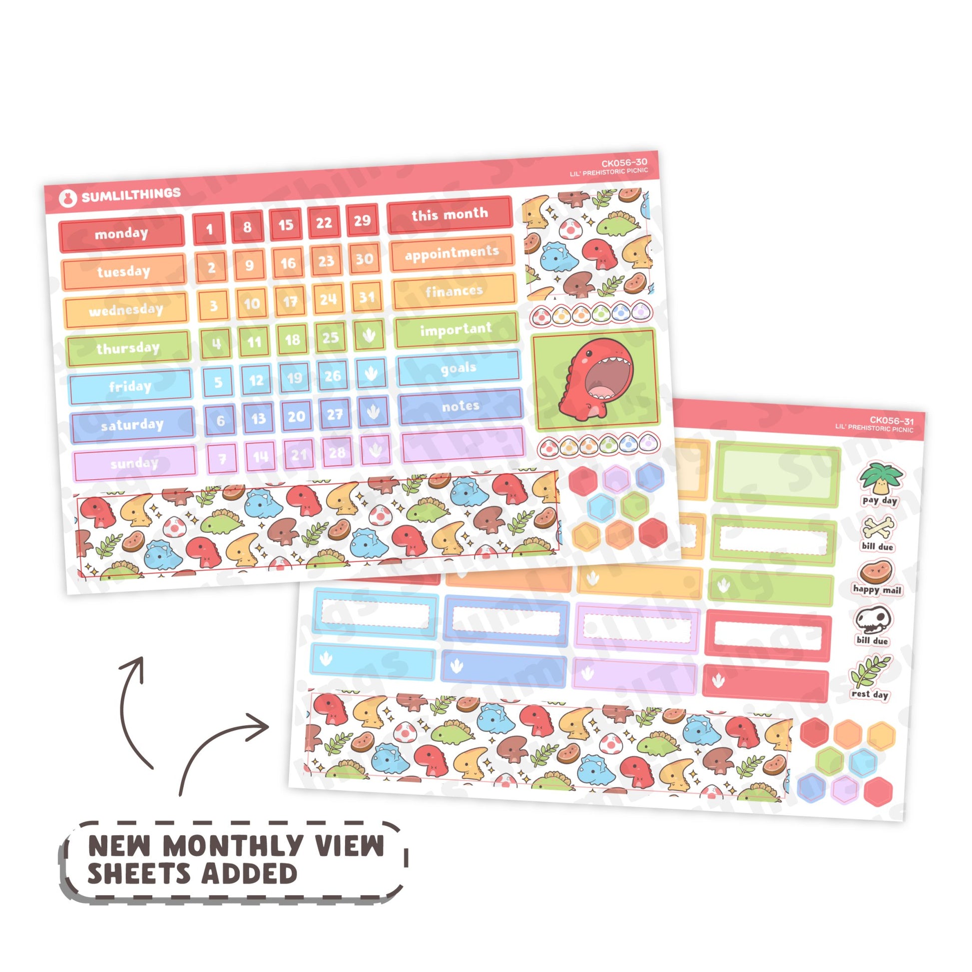 Hobonichi COUSIN - Lil' Dino Picnic- Holo Foil - SumLilThings