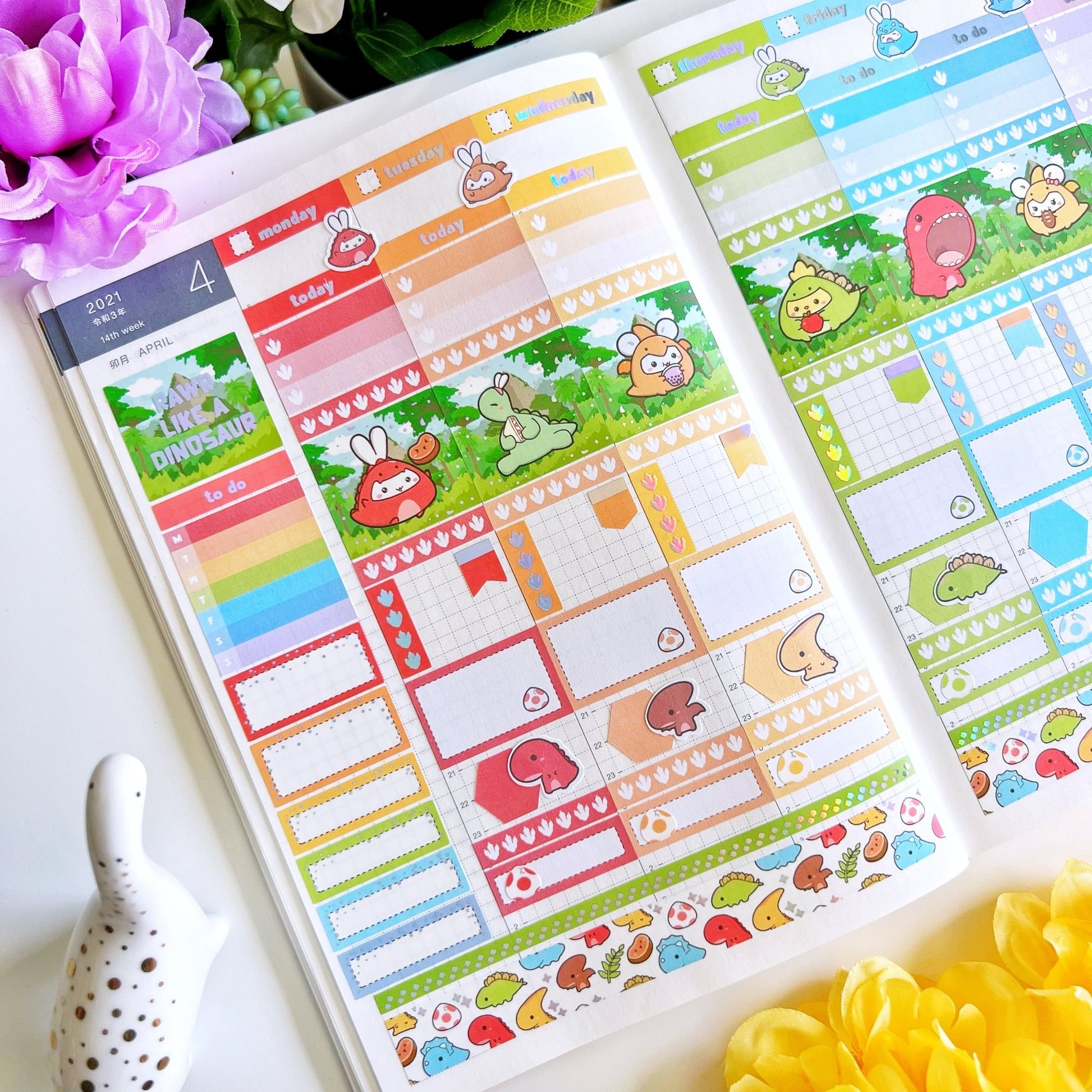 Hobonichi COUSIN - Lil' Dino Picnic- Holo Foil - SumLilThings