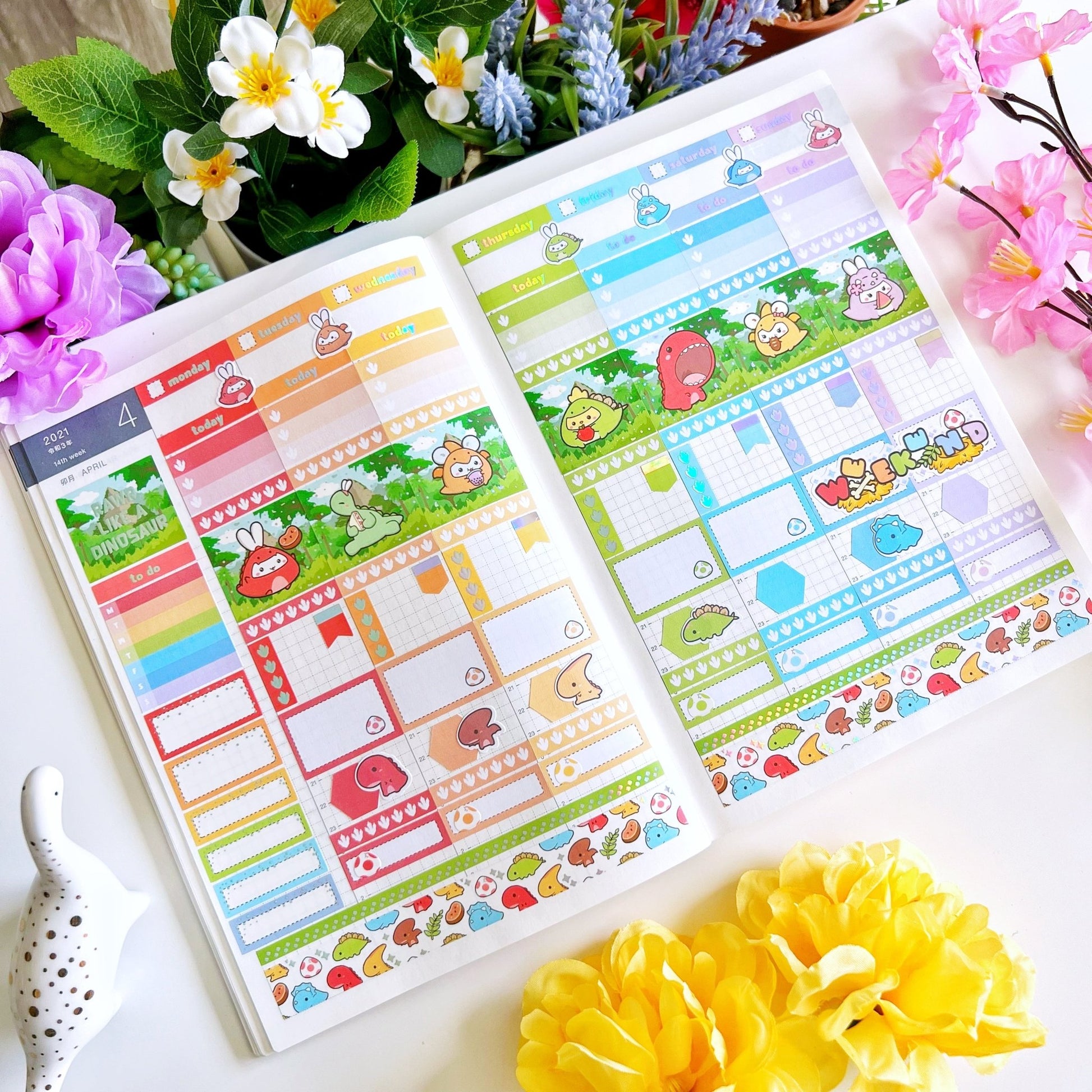 Hobonichi COUSIN - Lil' Dino Picnic- Holo Foil - SumLilThings