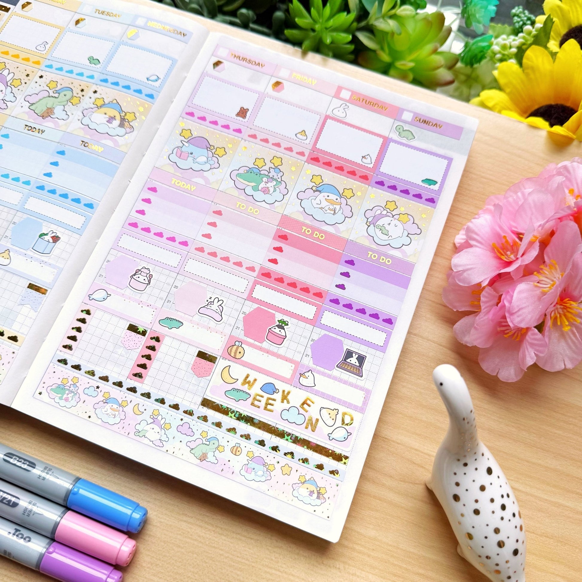 Hobonichi COUSIN - Lil' Fluff & Dreams - Gold Star Foil - SumLilThings