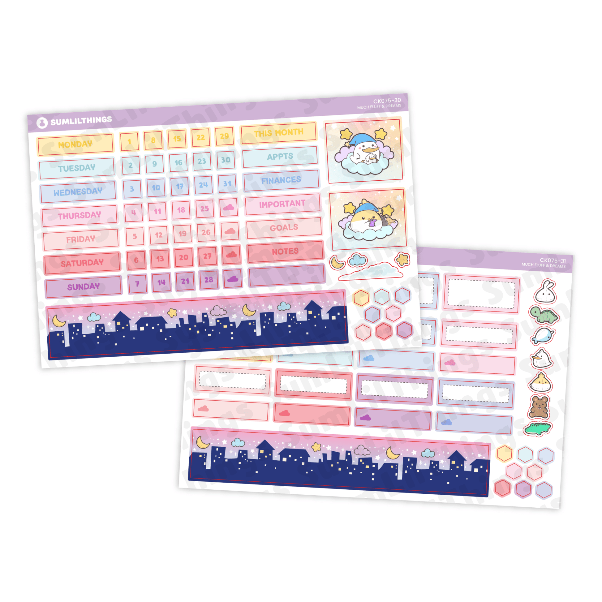 Hobonichi COUSIN - Lil' Fluff & Dreams - Gold Star Foil - SumLilThings