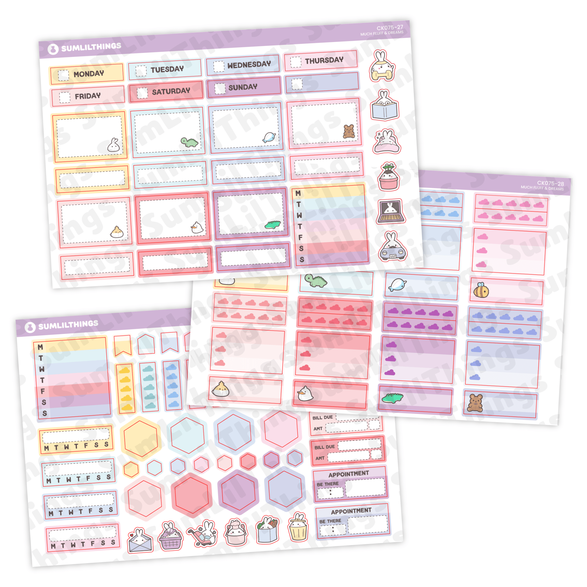 Hobonichi COUSIN - Lil' Fluff & Dreams - Gold Star Foil - SumLilThings