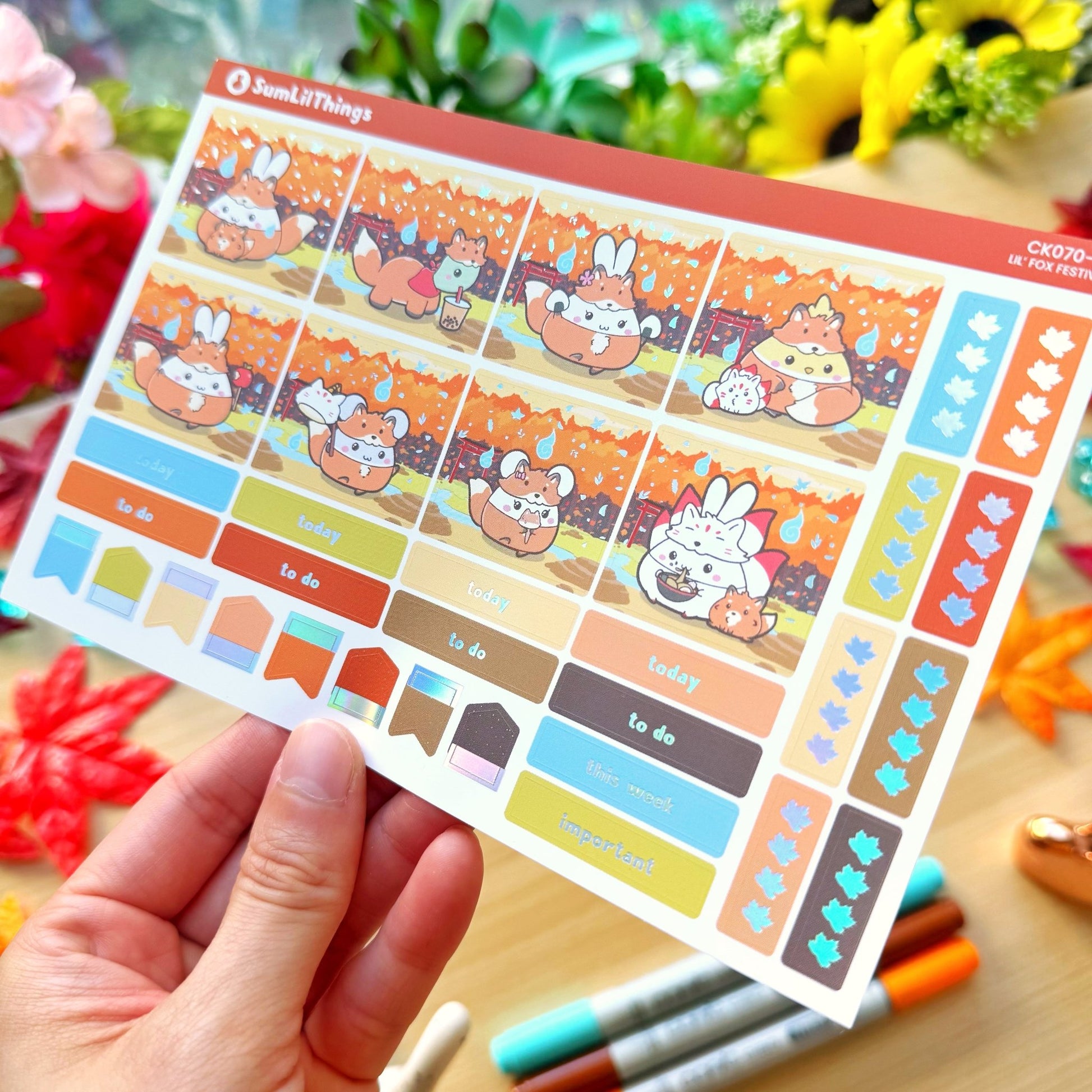 Hobonichi COUSIN - Lil' Fox Festival - Holo Foil - SumLilThings