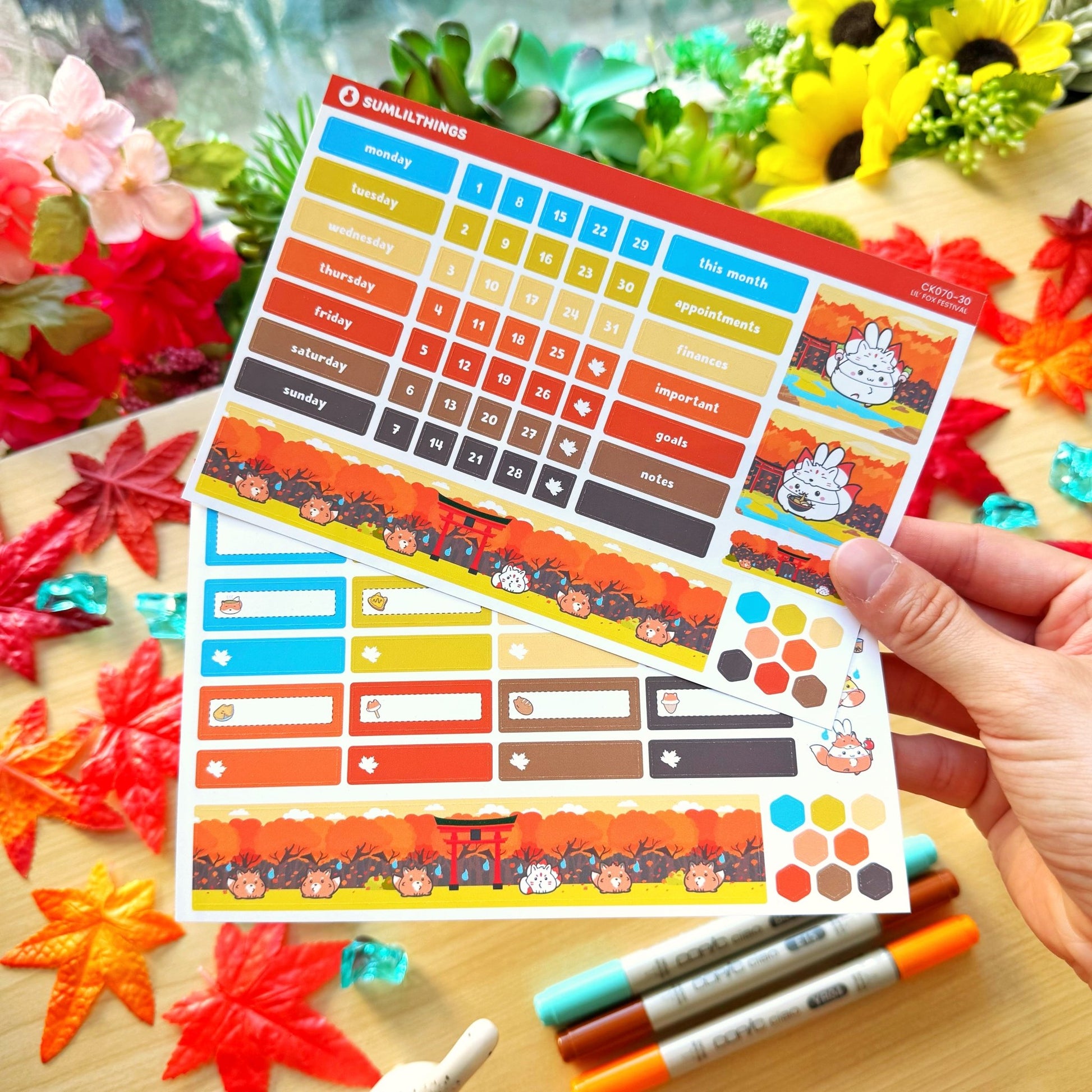 Hobonichi COUSIN - Lil' Fox Festival - Holo Foil - SumLilThings