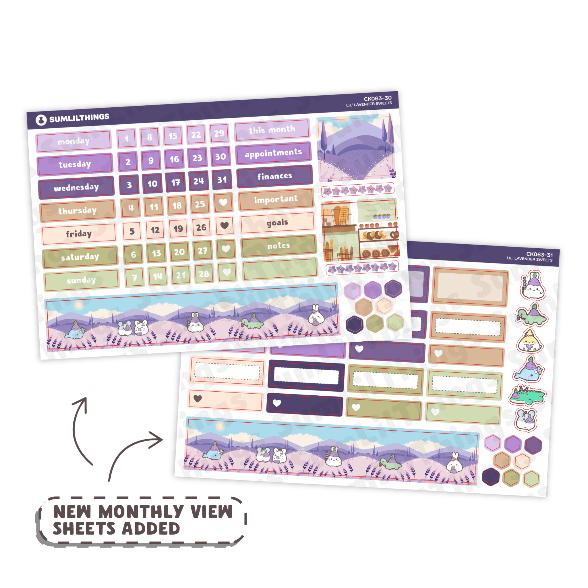 Hobonichi COUSIN - Lil&#39; Lavender Sweets - Holo Gold Foil - SumLilThings