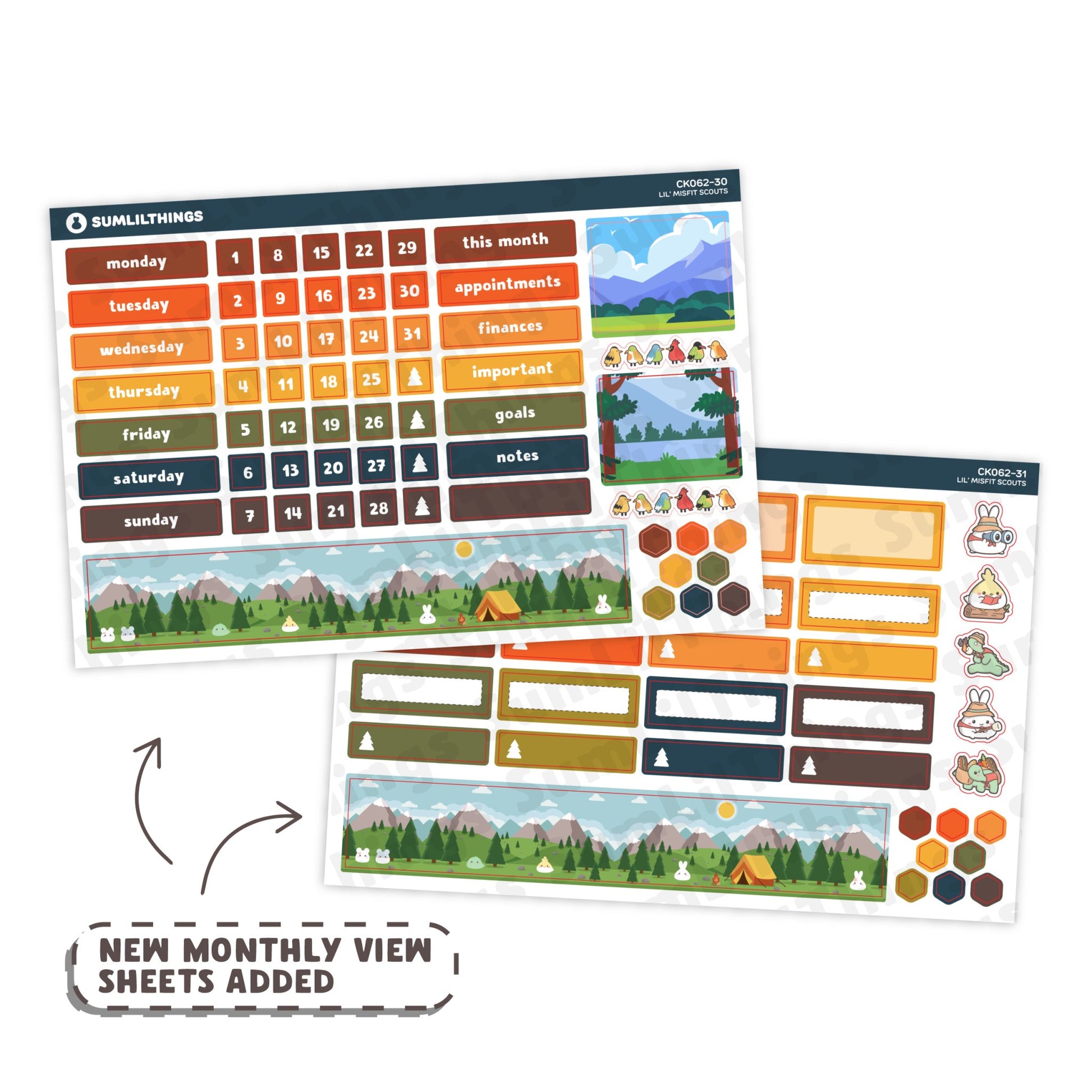 Hobonichi COUSIN - Lil' Misfit Camp - Holo Gold Foil - SumLilThings