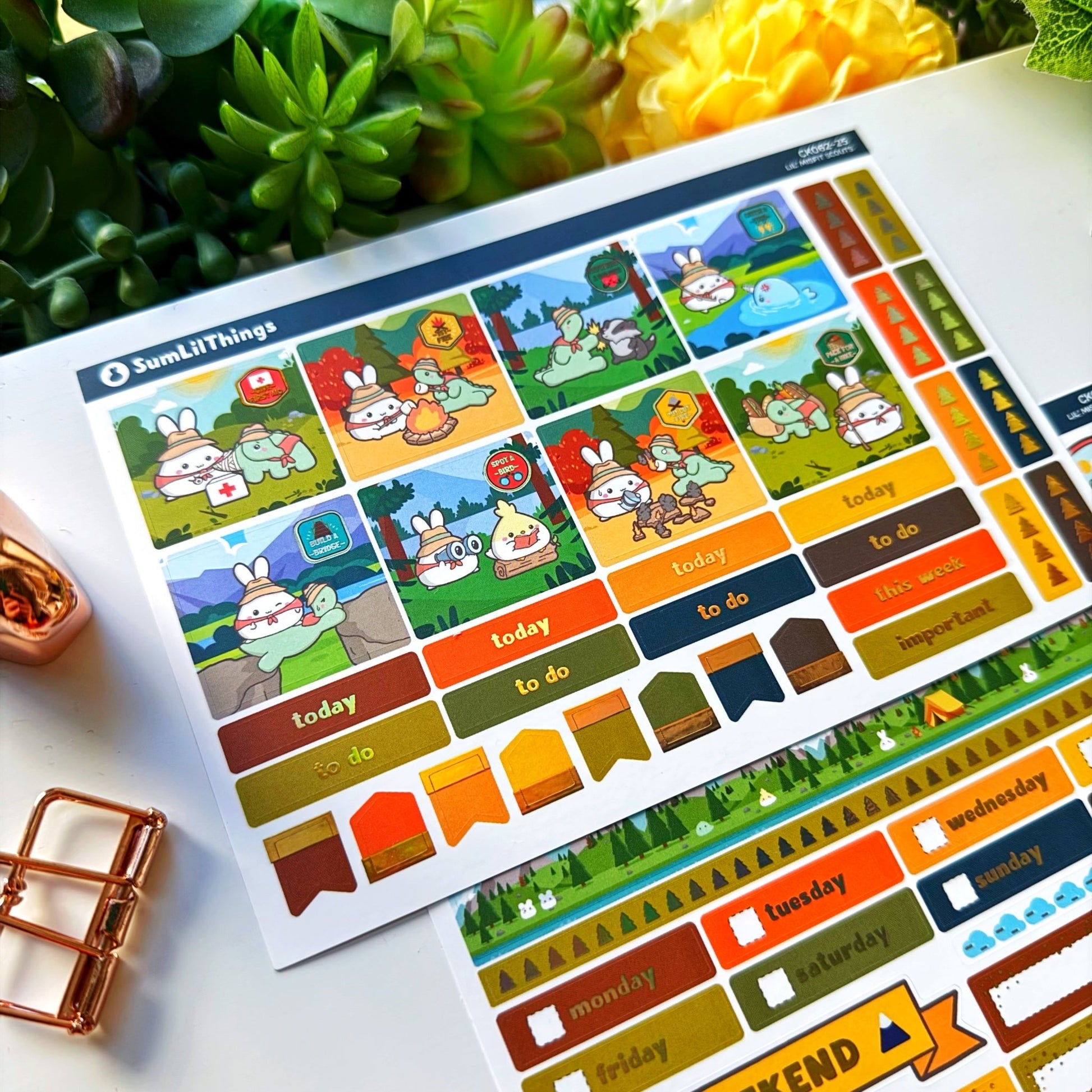 Hobonichi COUSIN - Lil' Misfit Camp - Holo Gold Foil - SumLilThings